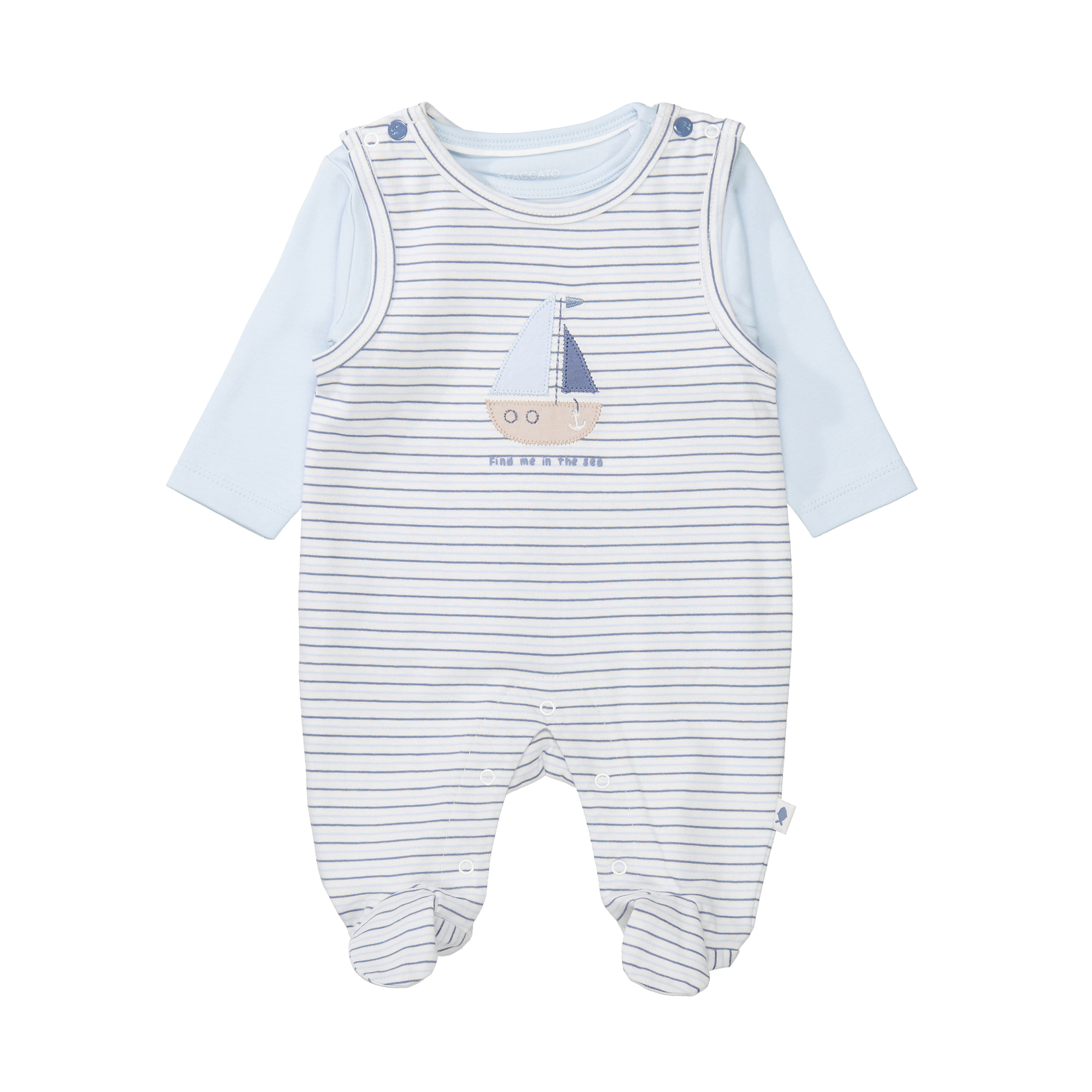 Strampler, STACCATO, Weiß – Besonderheit: Set bestehend aus Strampler und Langarmshirt