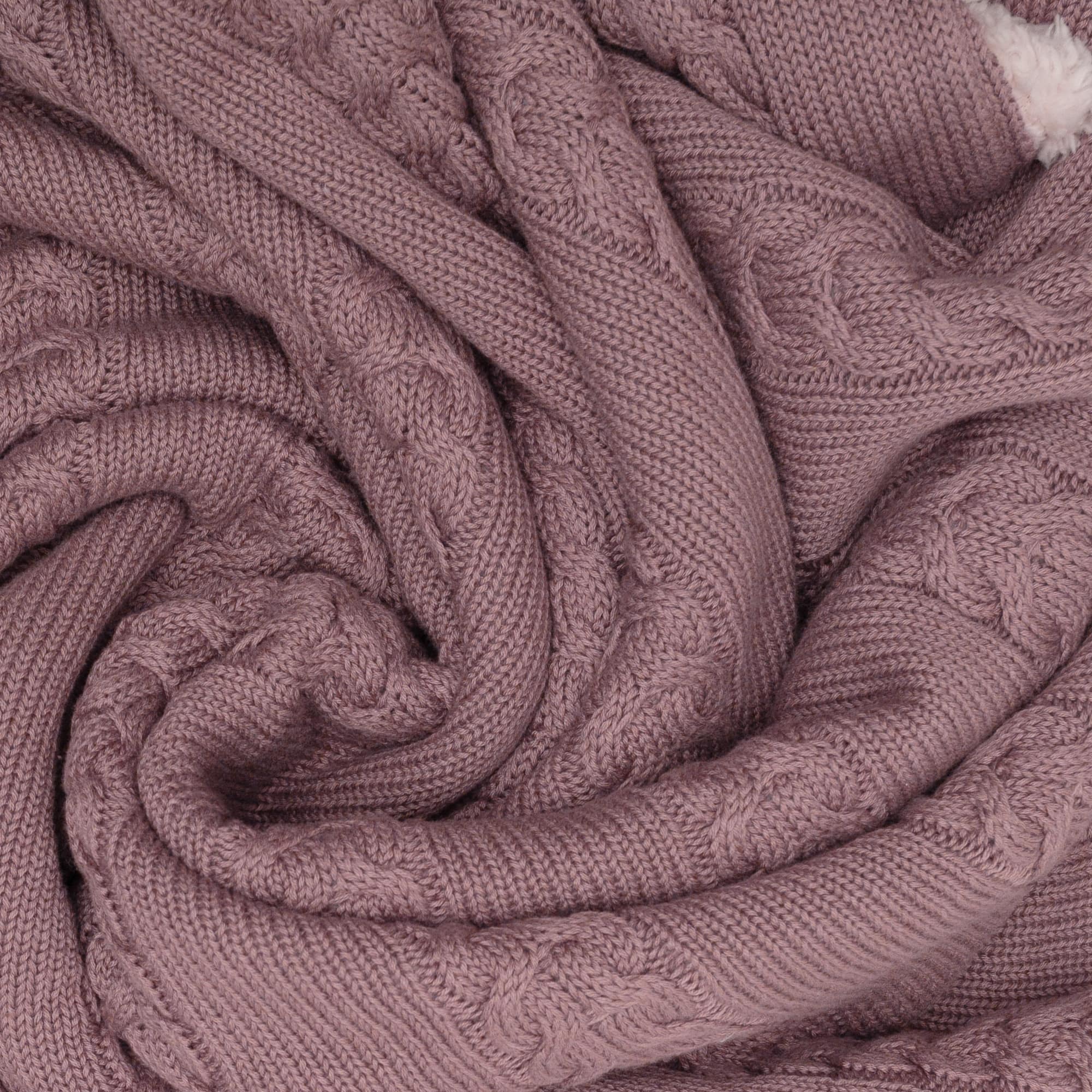 Produkte, JACKY, Pink – Besonderheit: Strickdecke mit Kuschelrückseite