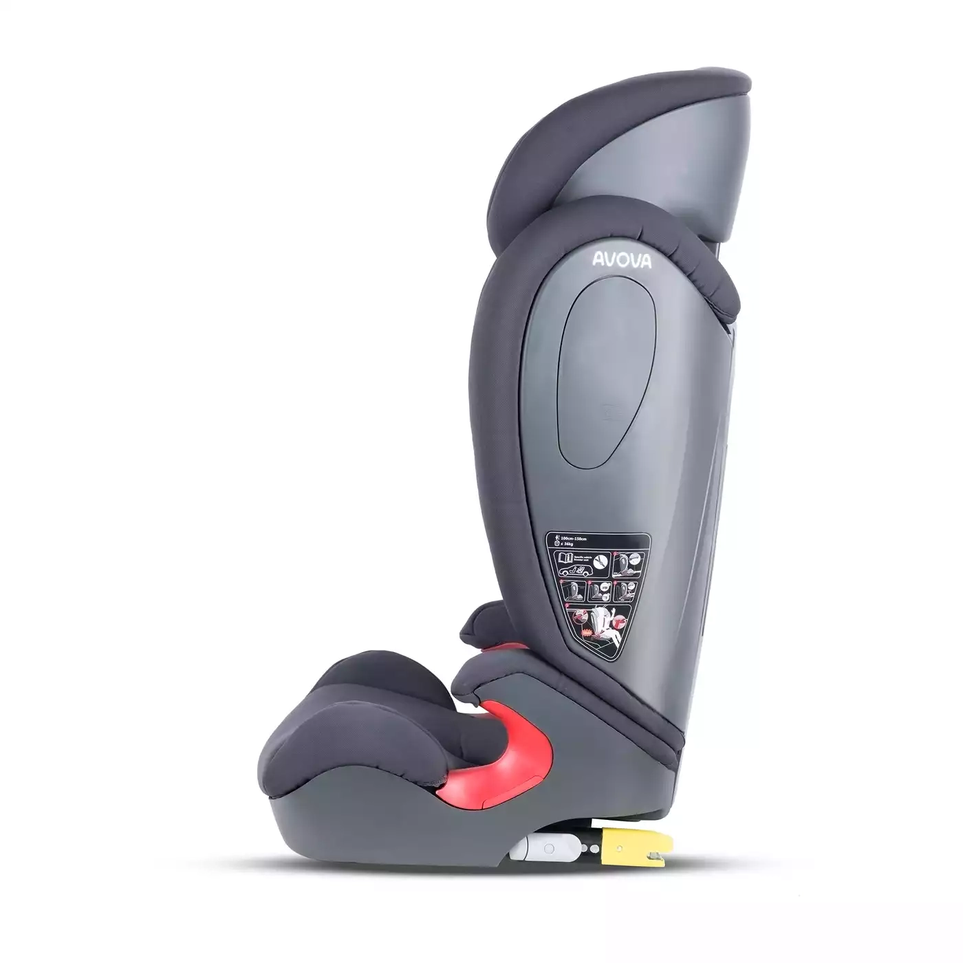 Kindersitze 15-36 kg, Gruppe 2/3, AVOVA, Grau – Produktansicht
