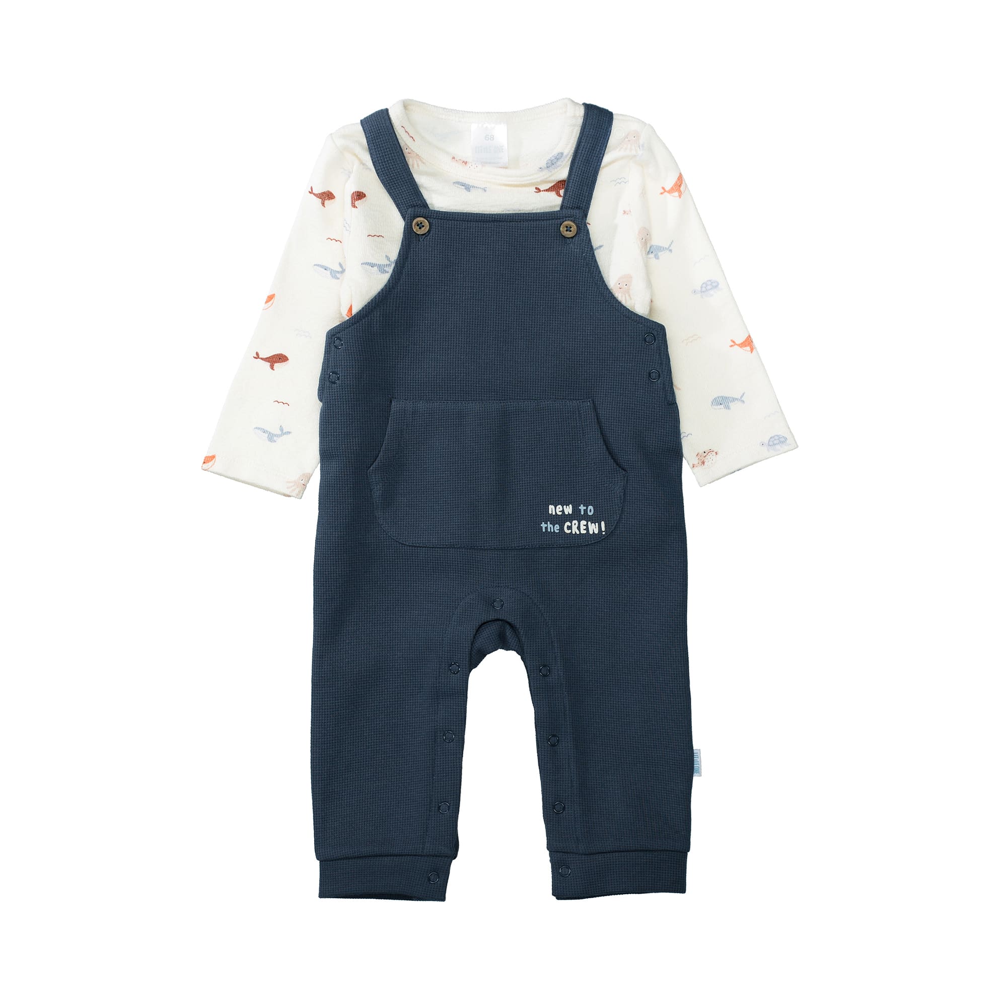 Strampler, LITTLE ONE, Blau – Besonderheit: Set bestehend aus Strampler und Langarmshirt