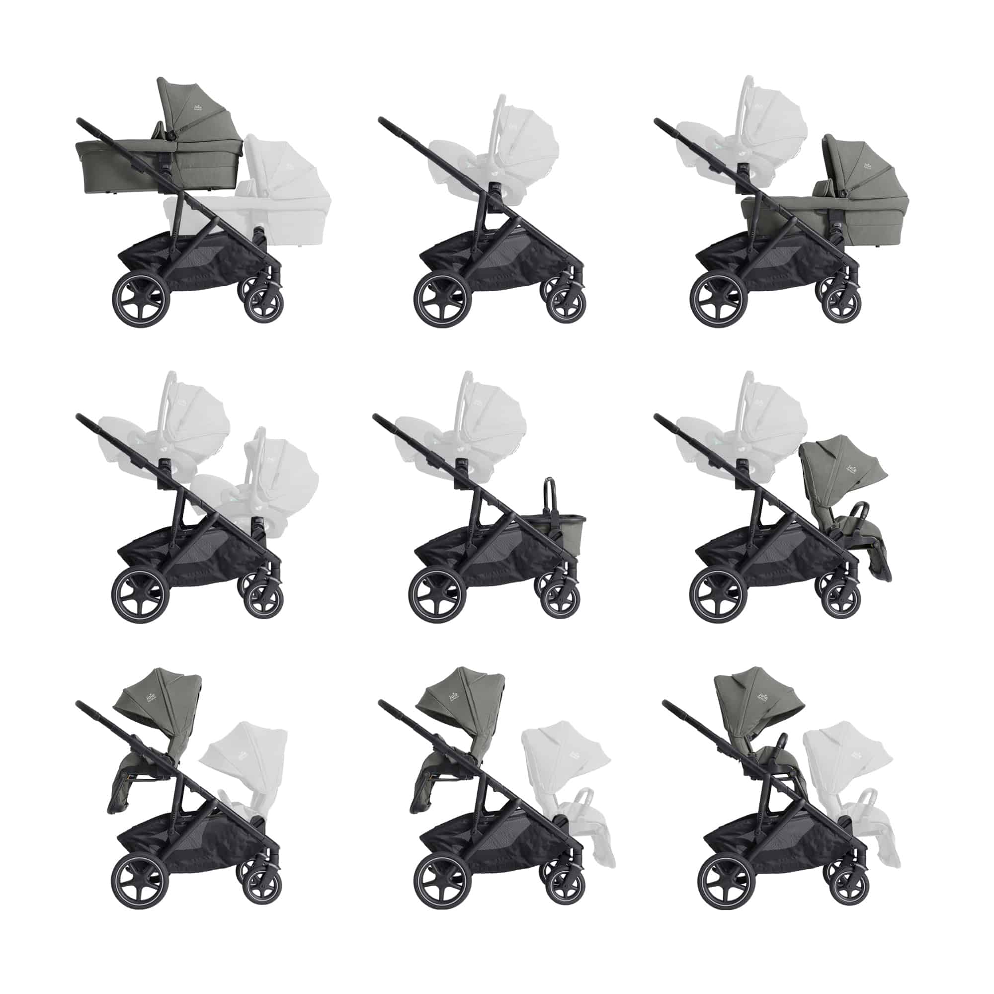 Kombi-Kinderwagen, Joie signature, Grün – Produktansicht
