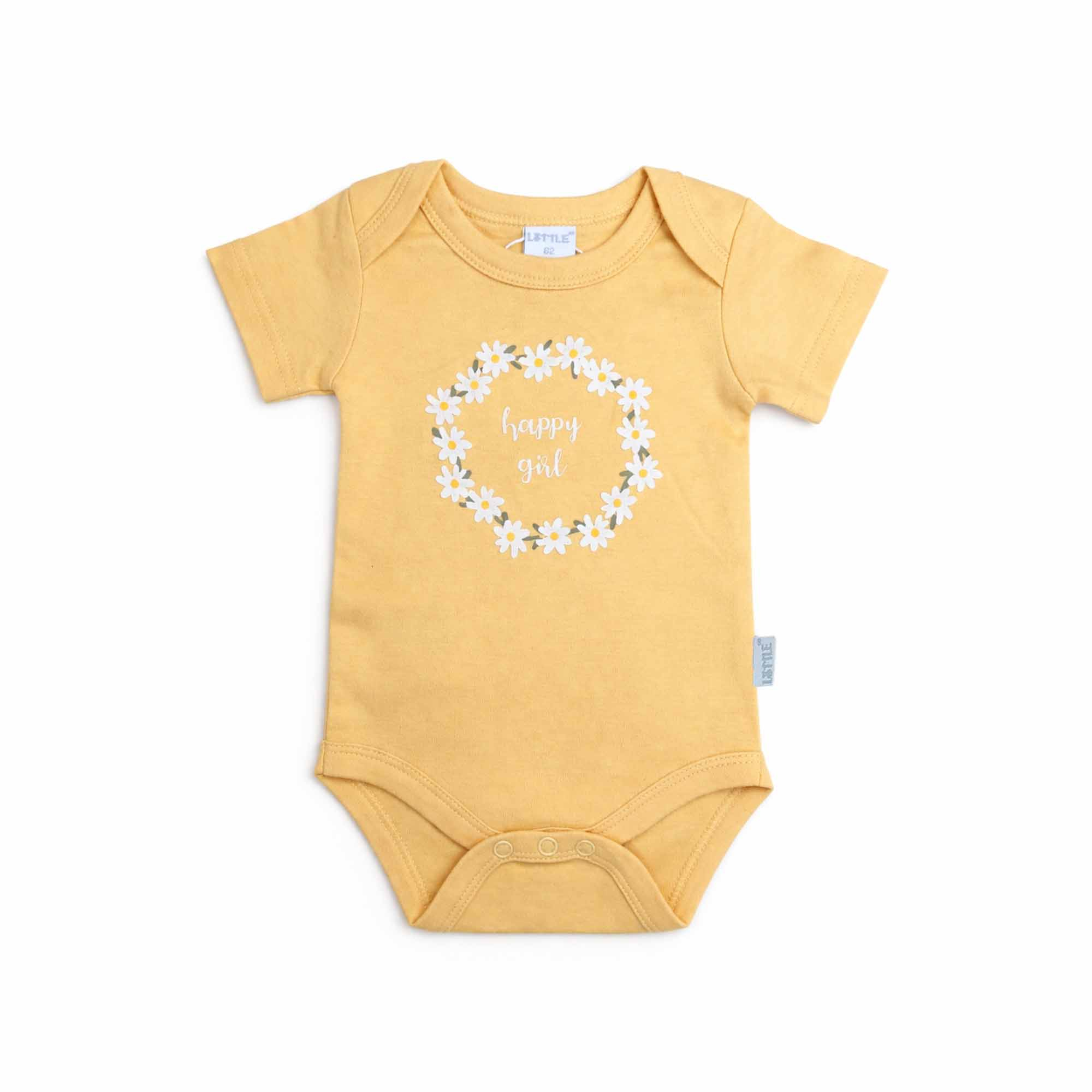 Kurzarmbodys, LITTLE, Gelb – Produktansicht