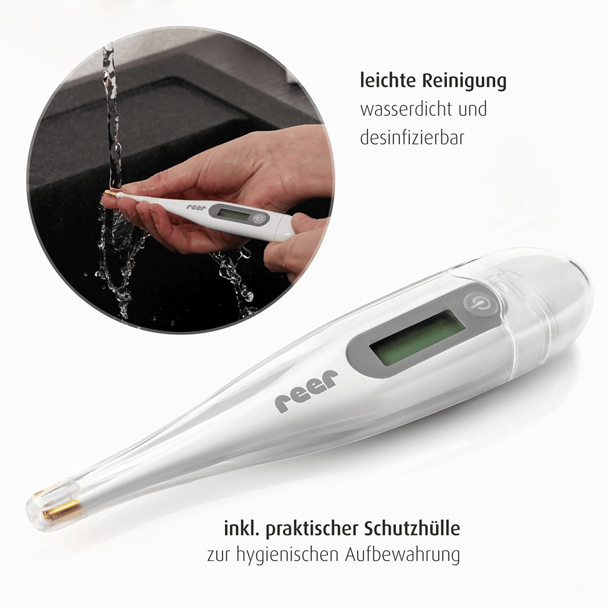 Fieberthermometer, reer, Weiß – Produktansicht