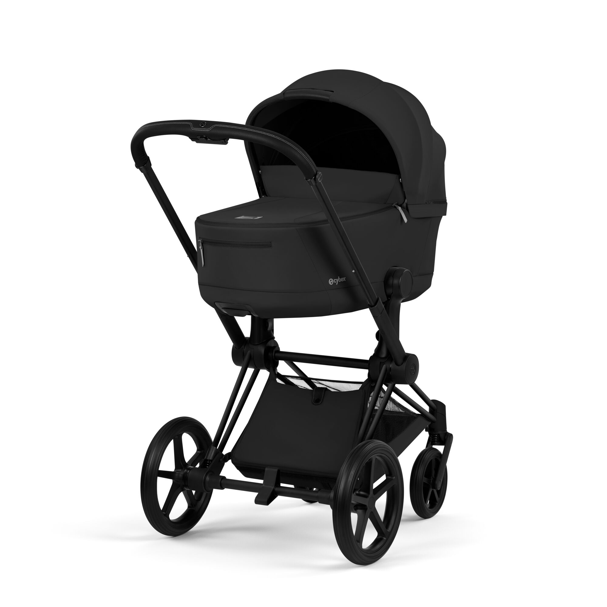 Kombi-Kinderwagen, cybex PLATINUM, Schwarz – Besonderheit: mit Babywanne auf dem Rahmen faltbar