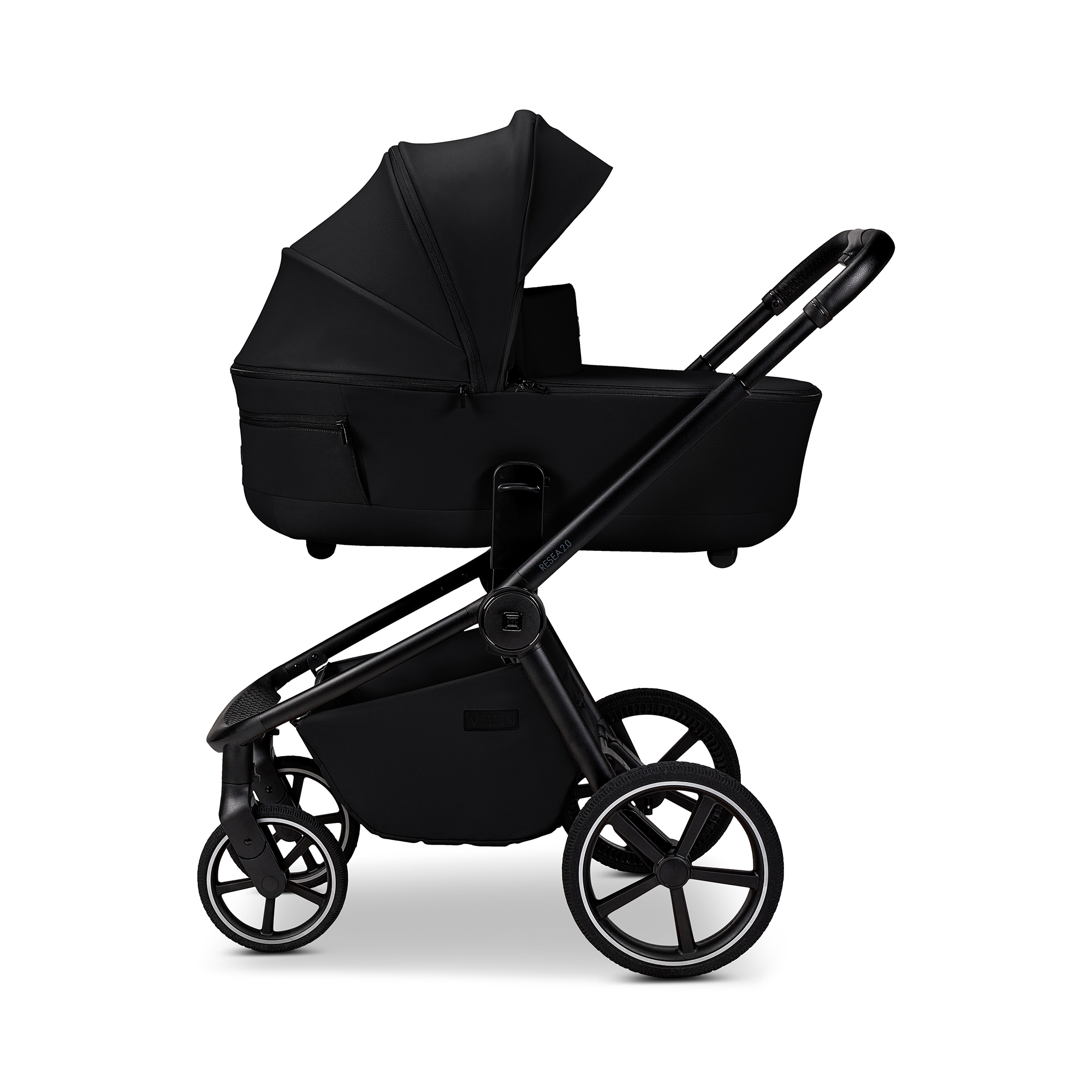 Kombi-Kinderwagen, MOON, Schwarz – Produktansicht