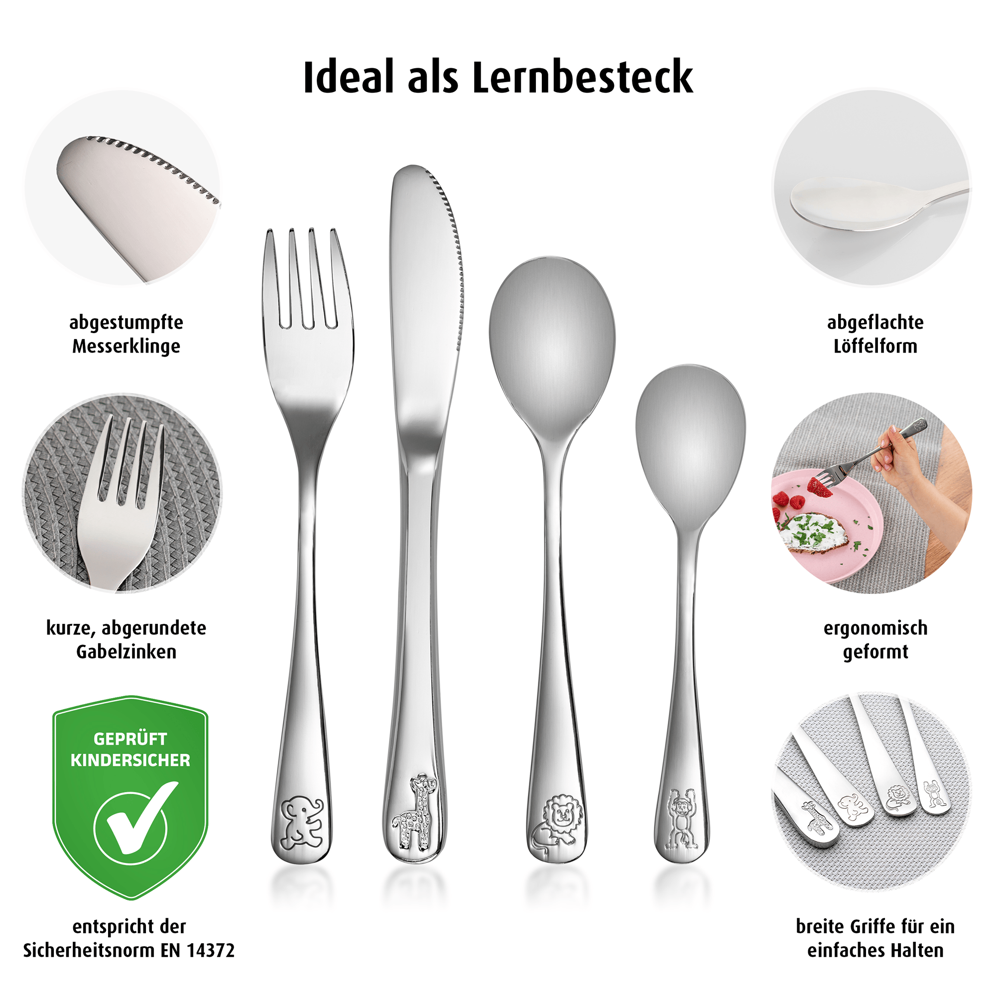 Kinderbesteck, reer, Grau – Produktansicht