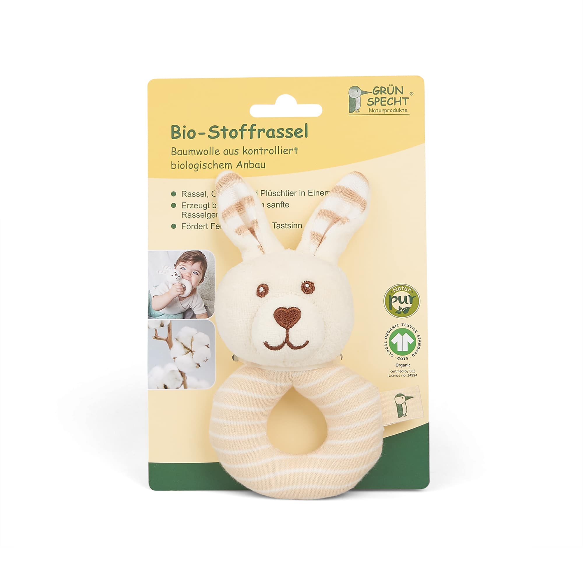 Rasseln & Greiflinge, GRÜNSPECHT, Braun – Produktansicht