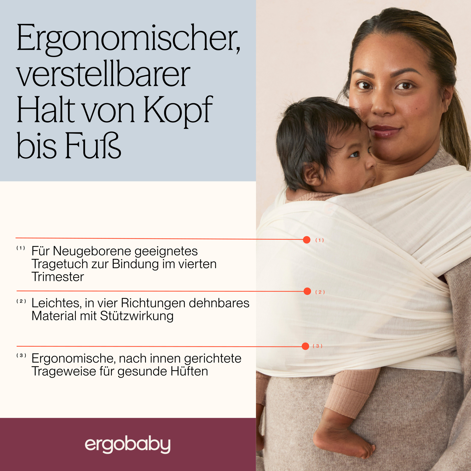 Tragetücher, ERGObaby, Blau – Produktansicht