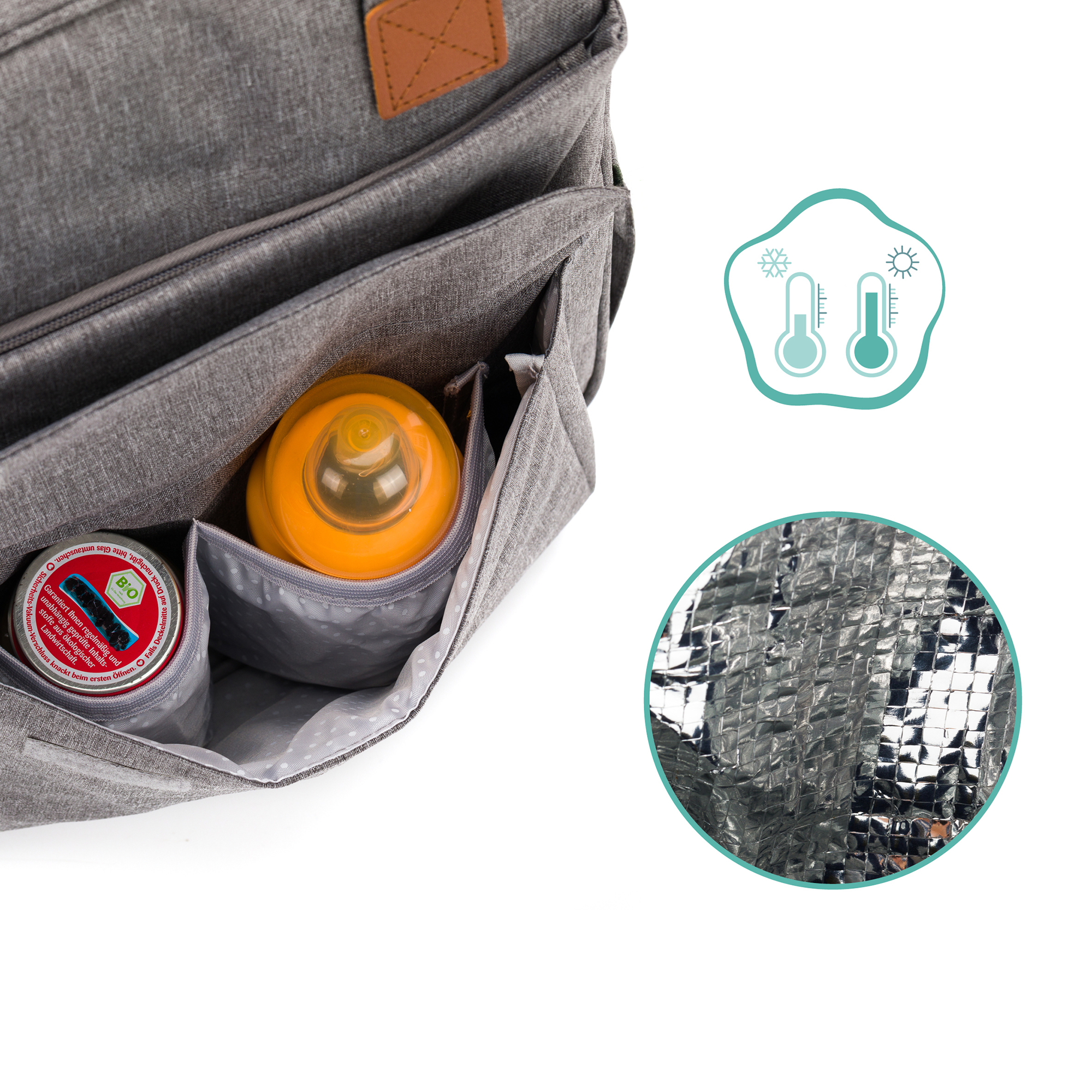 Wickelrucksäcke, LITTLE ONE, Grau – Produktansicht