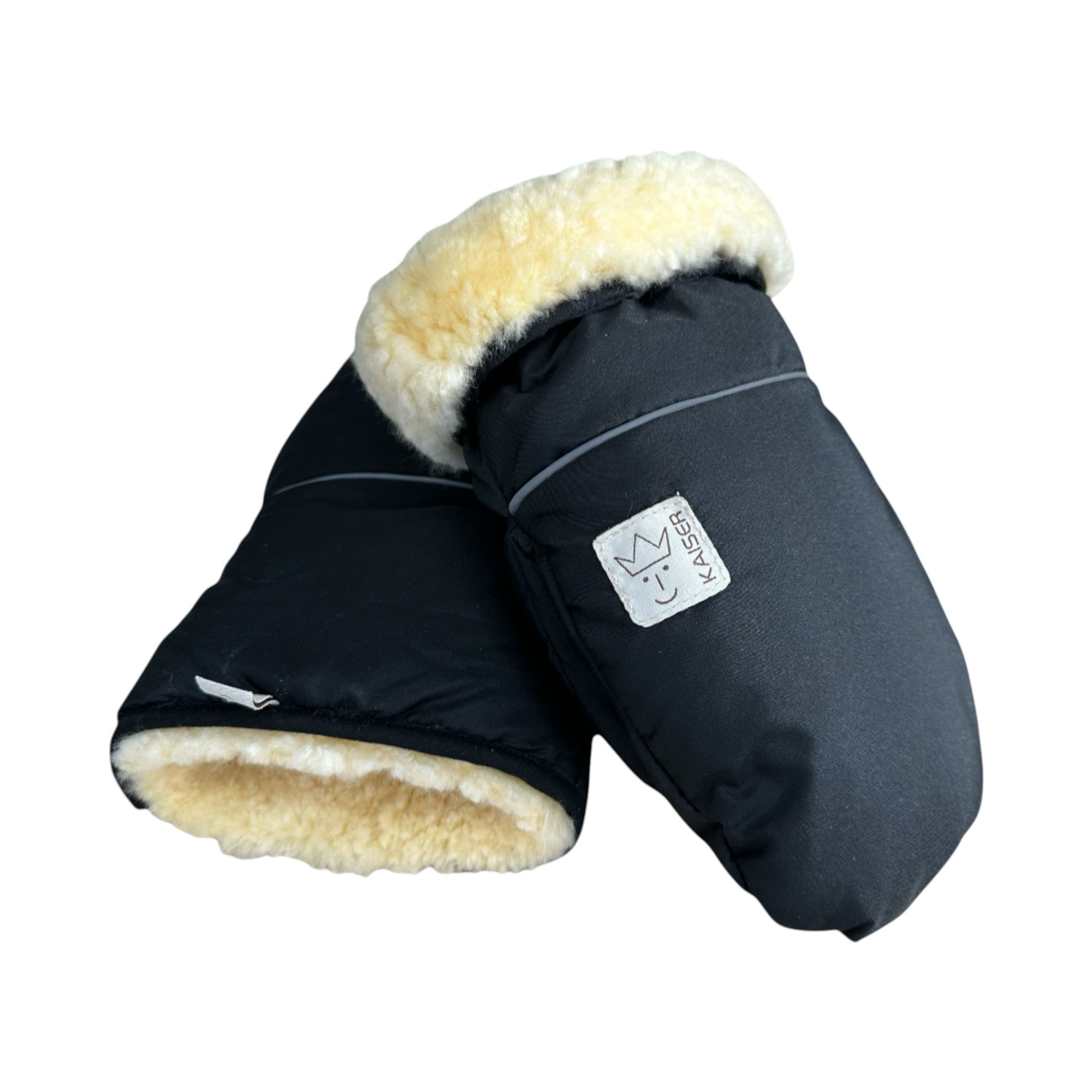 Handwärmer, KAISER, Schwarz – Besonderheit: angenehme Wärme durch echtes Schaffell
