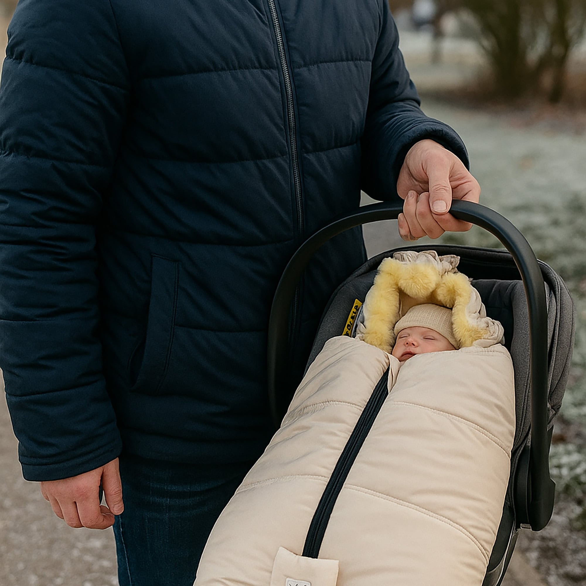 Fußsäcke & Decken, KAISER, Beige – Besonderheit: aus 100% echtem hochwertigen Lammfell
