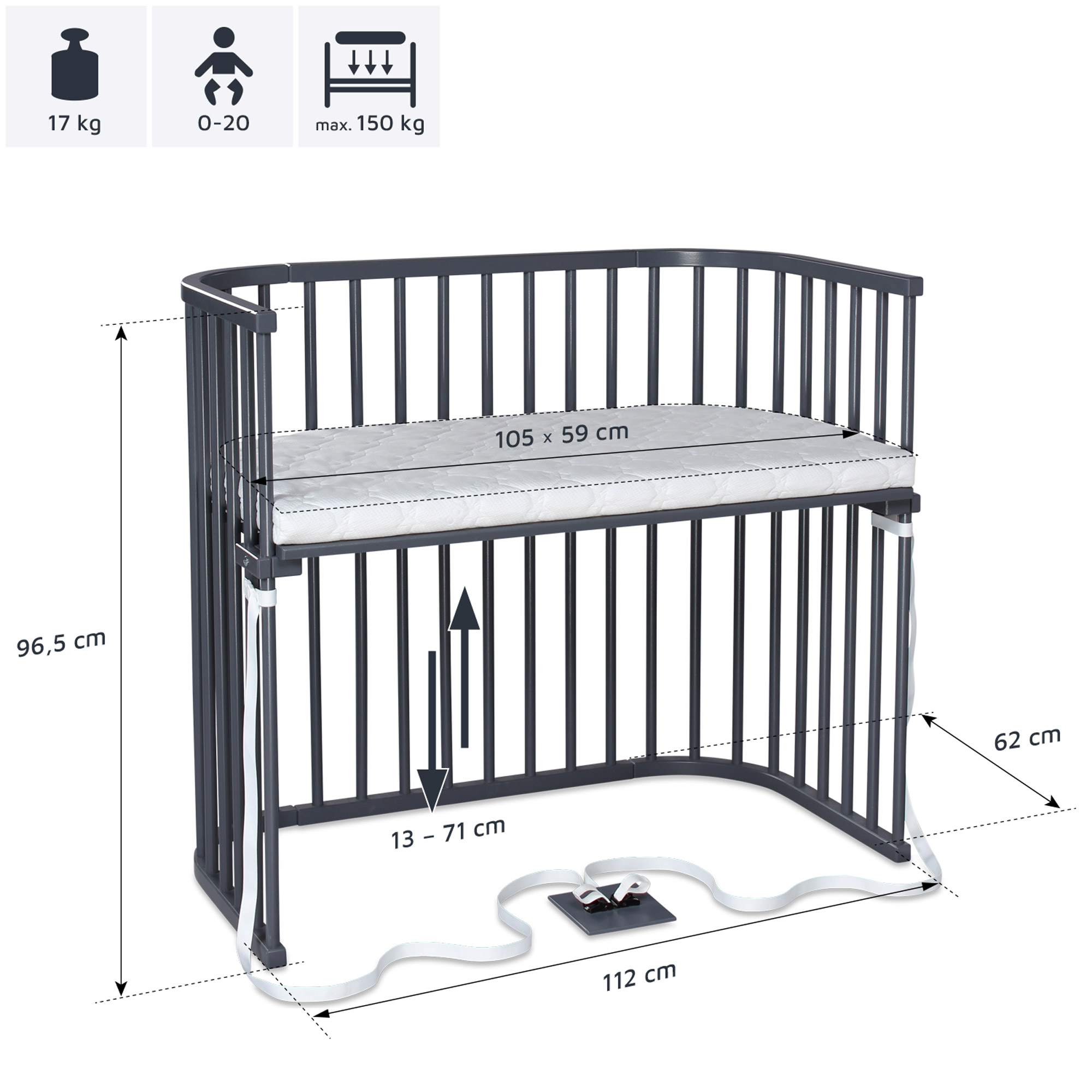 Produkte, babybay, Grau – Produktansicht