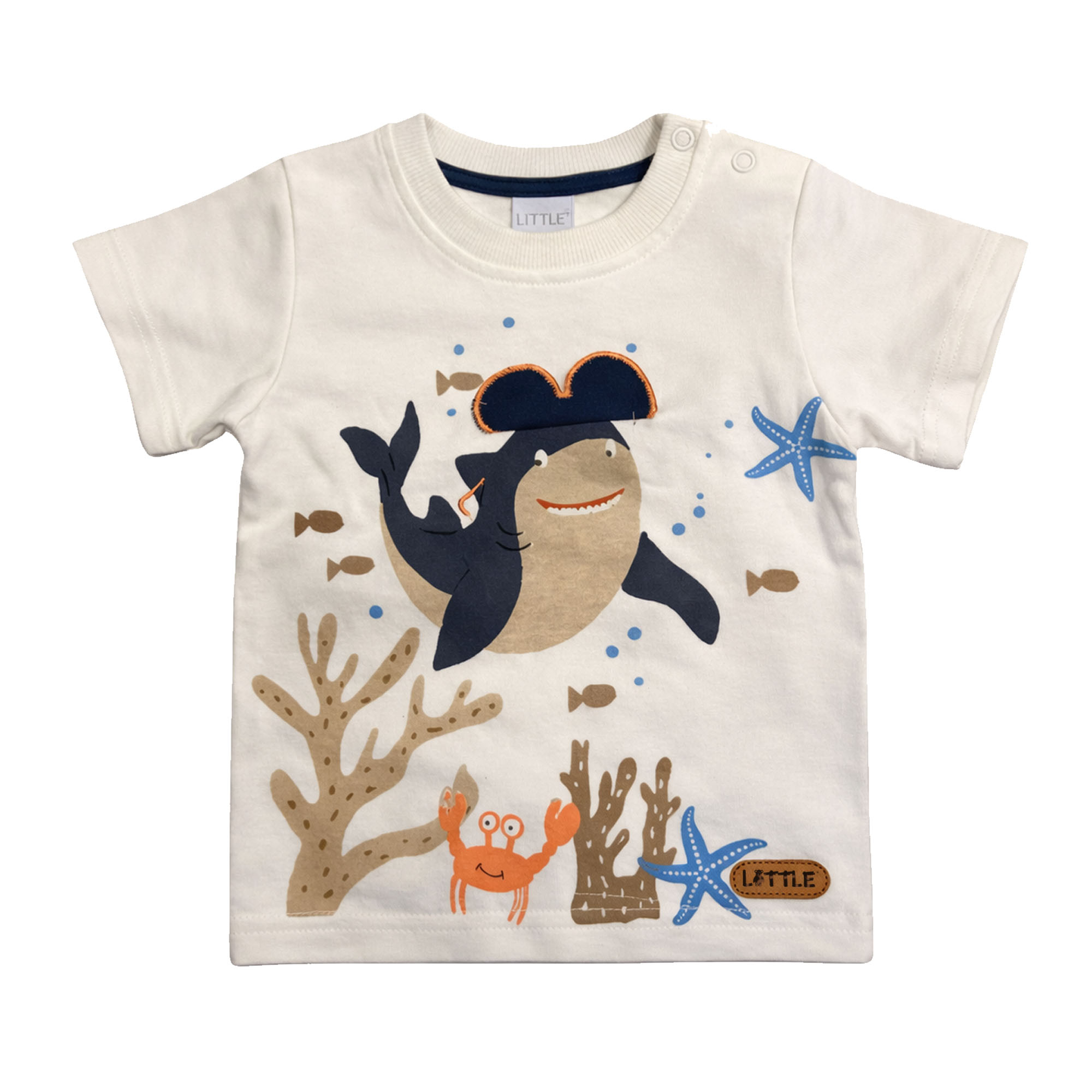 Kurzarmshirts, LITTLE, Weiß – Besonderheit: aus 100% Baumwolle