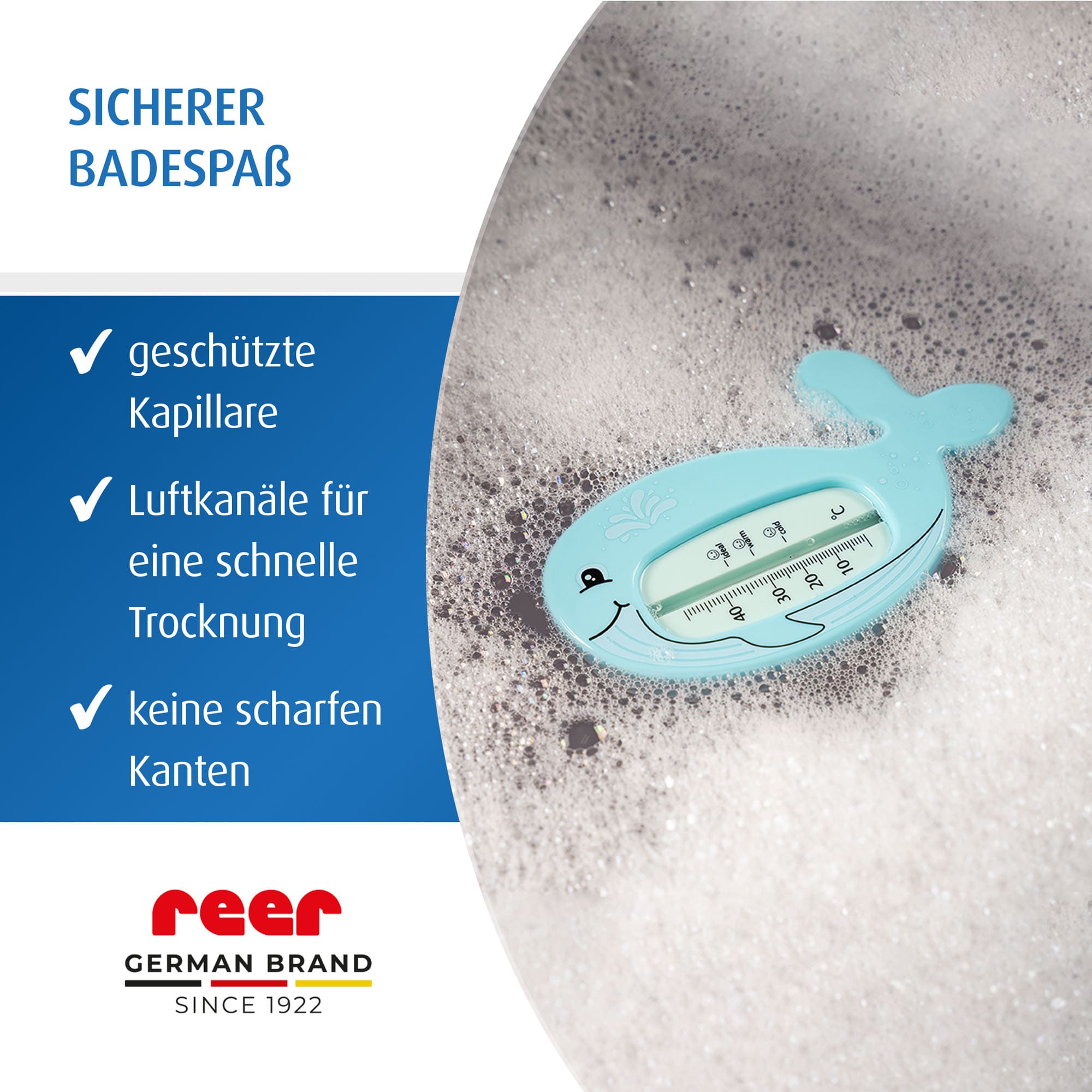 Badethermometer, reer, Blau – Produktansicht