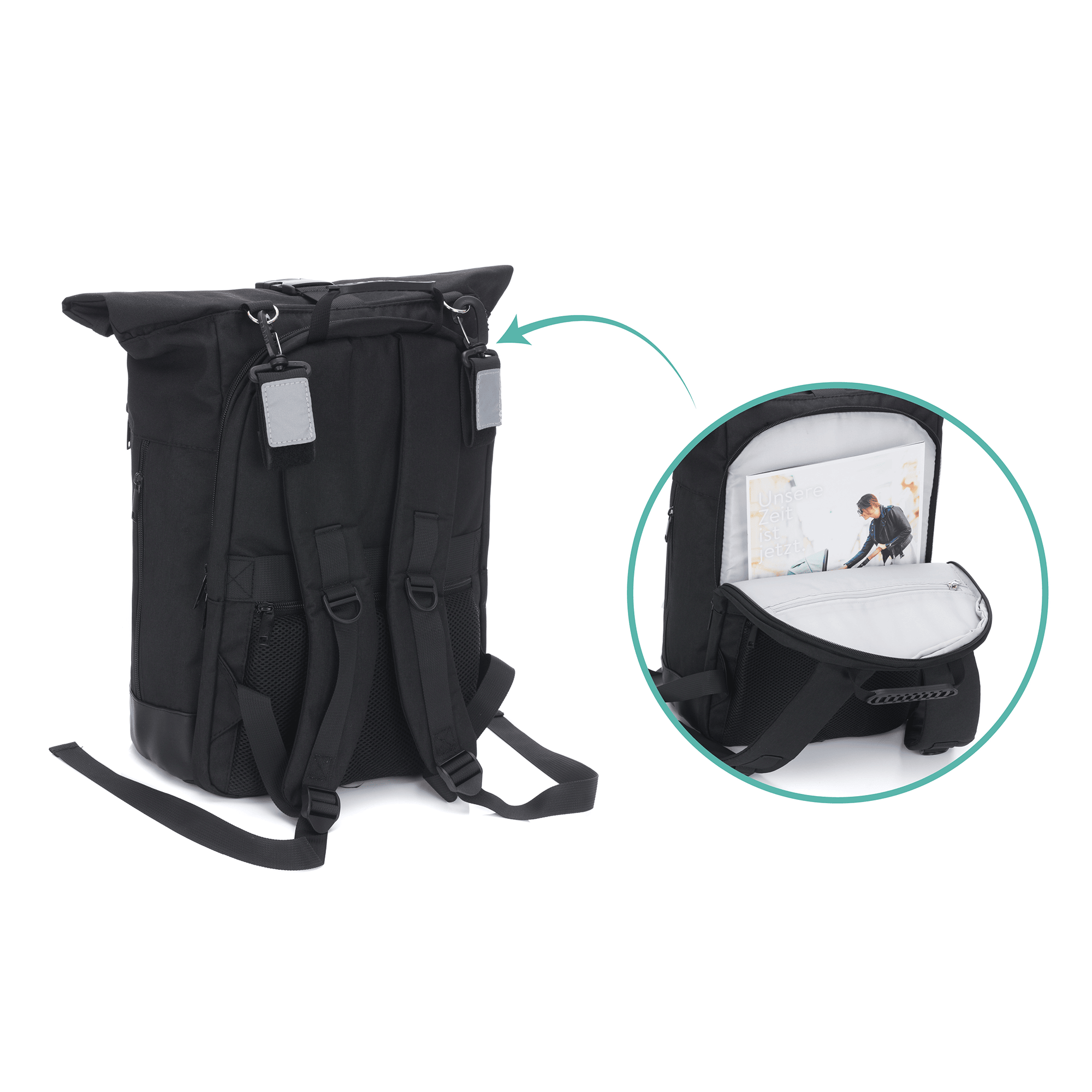 Wickelrucksäcke, LITTLE ONE, Schwarz – Produktansicht