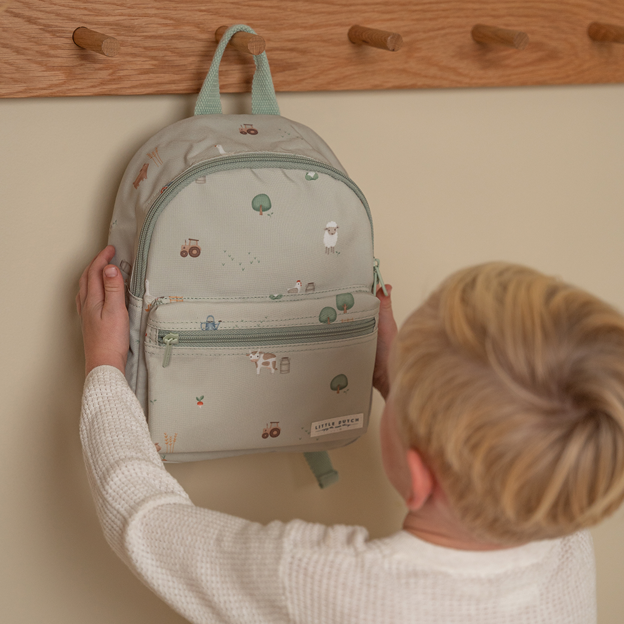 Kinderrucksäcke, LITTLE DUTCH, Grün – Produktansicht