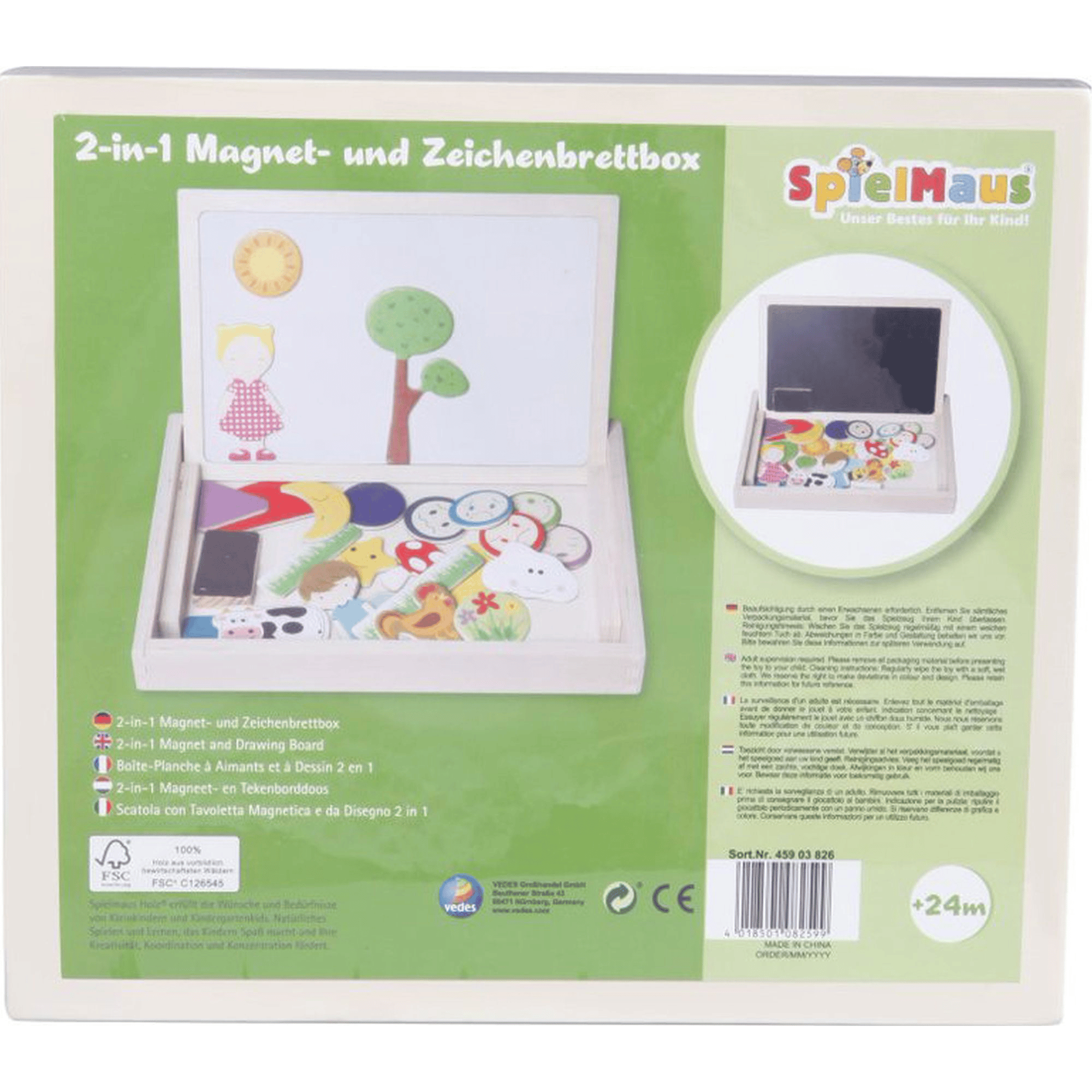 2in1 Magnet-und Zeichenbrettbox SpielMaus Mehrfarbig 2000585720605 2