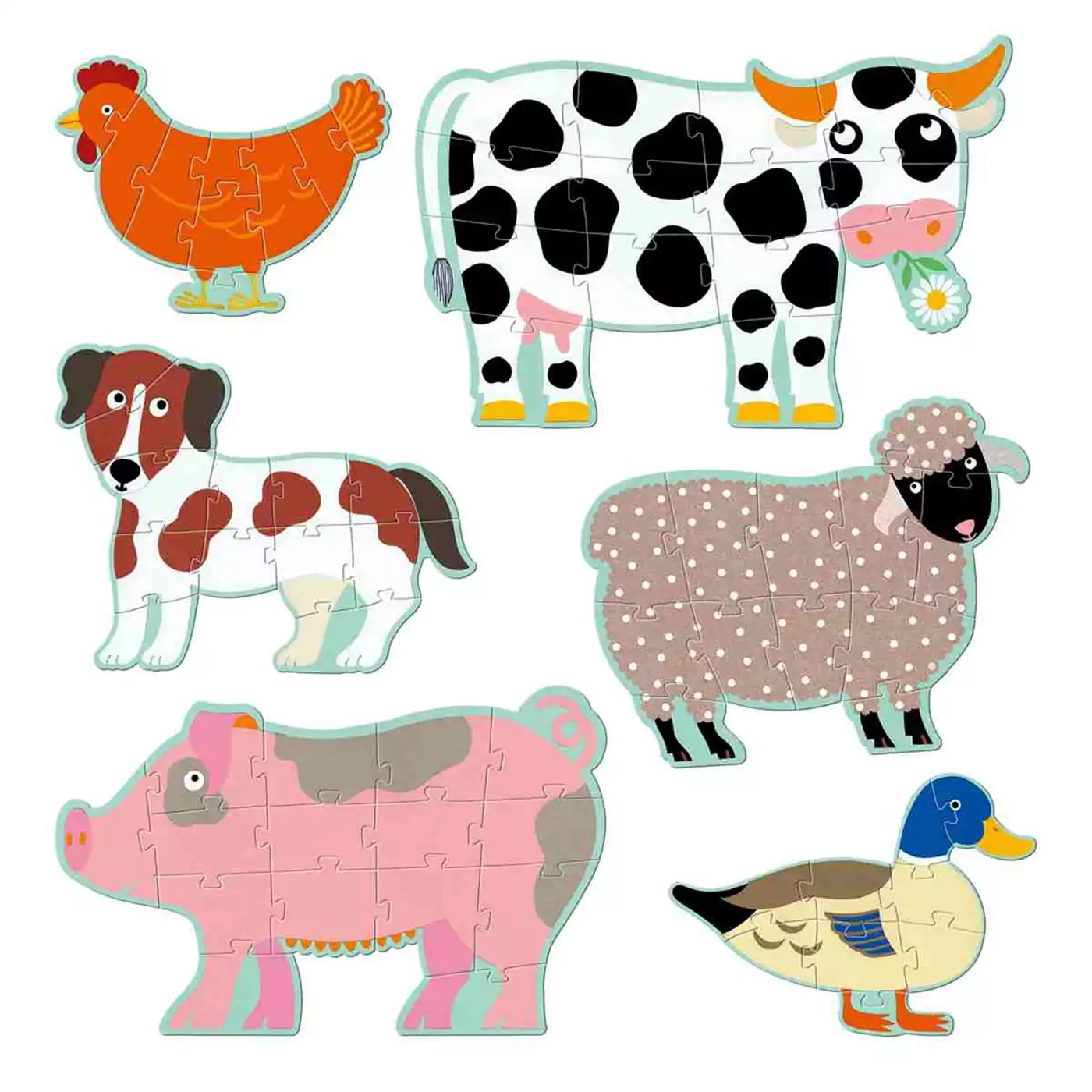 Puzzle, DJECO, Mehrfarbig – Produktansicht
