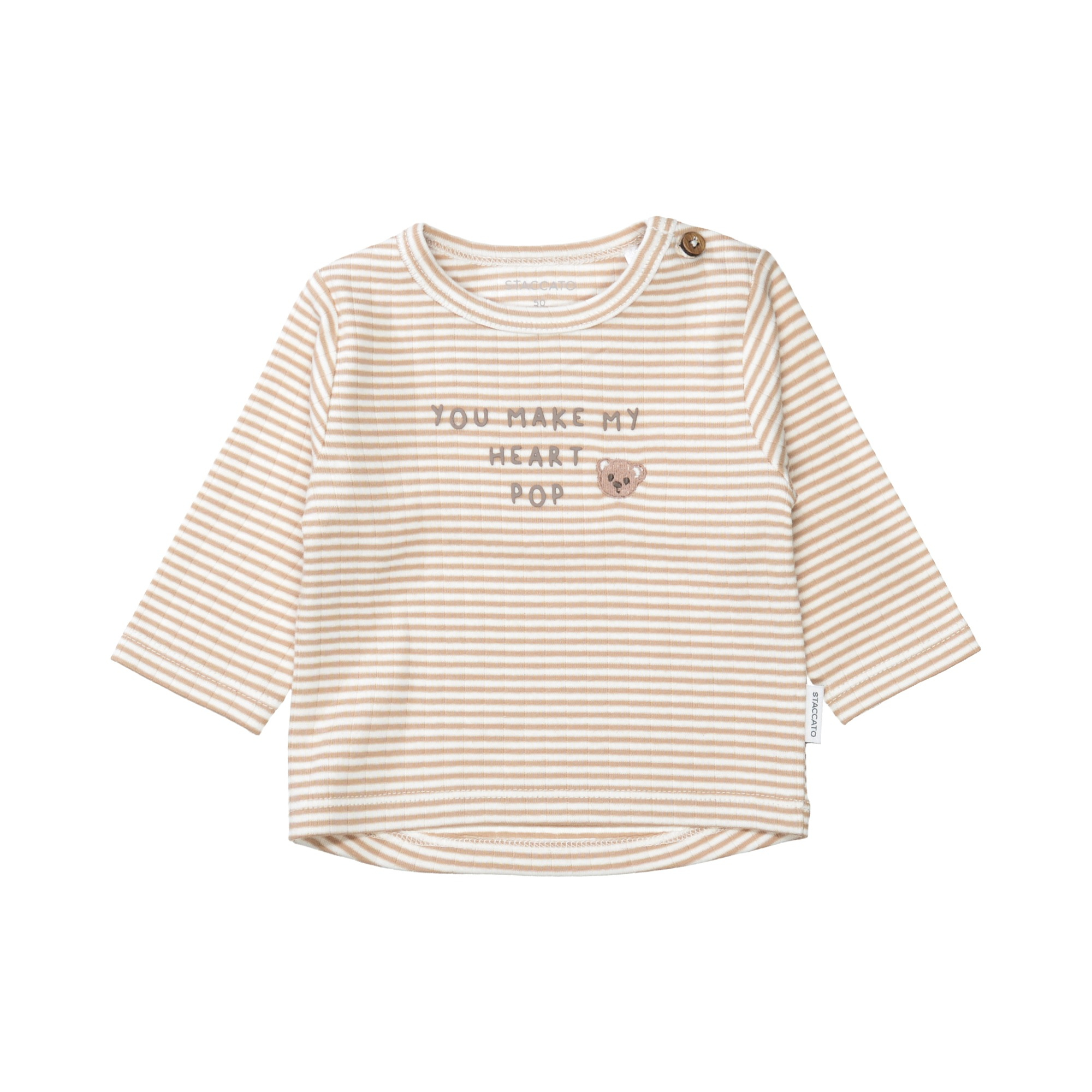 Langarmshirts, STACCATO, Beige – Besonderheit: aus 95% Bio-Baumwolle