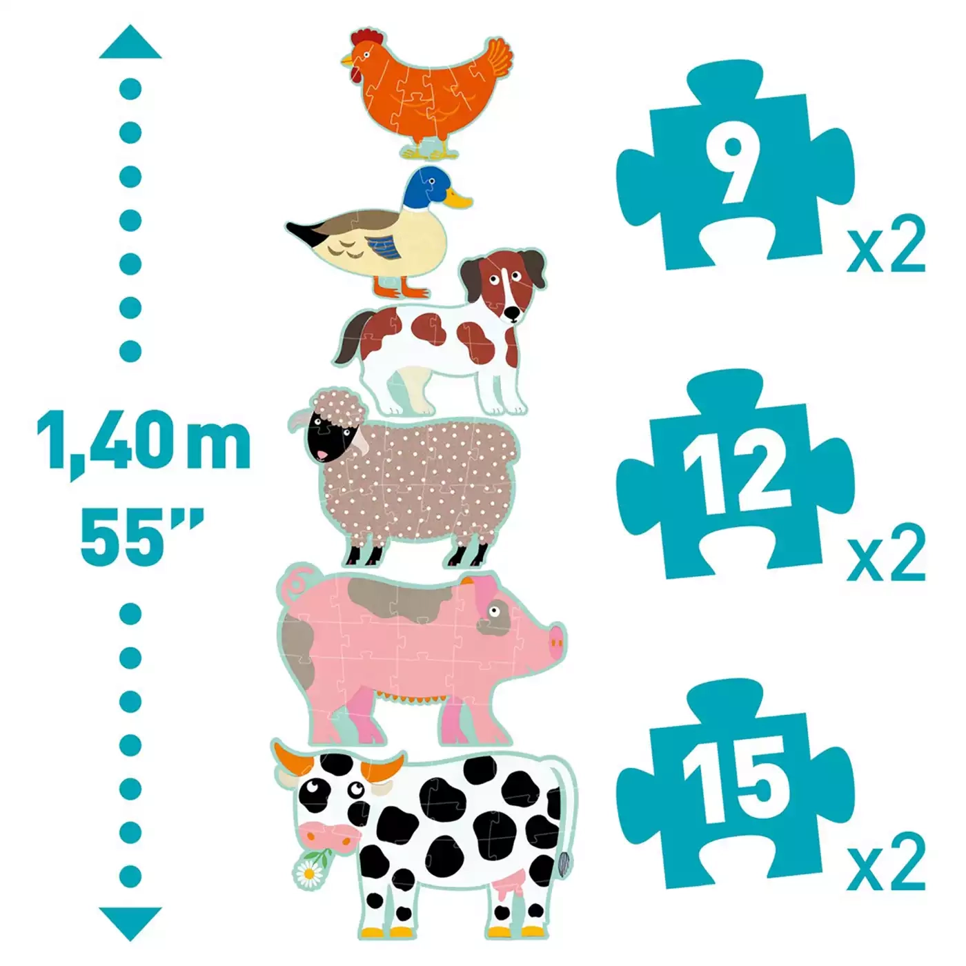 Puzzle, DJECO, Mehrfarbig – Produktansicht