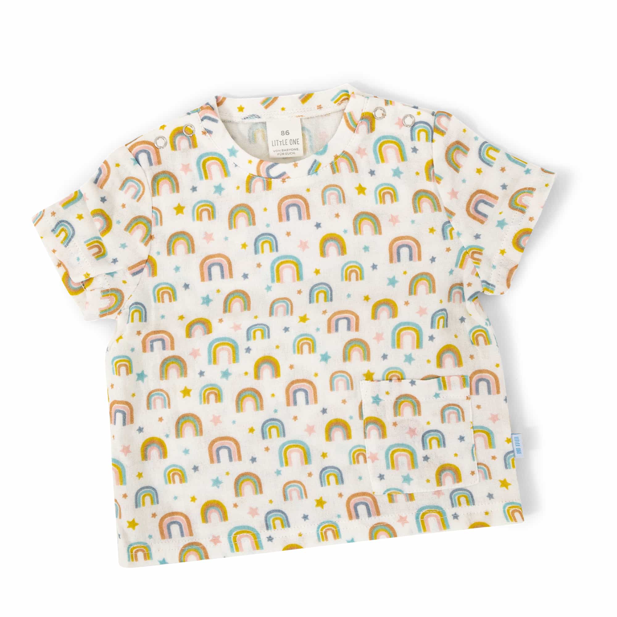 Musselin T-Shirt Regenbogen LITTLE ONE Weiß M2000583933205 1