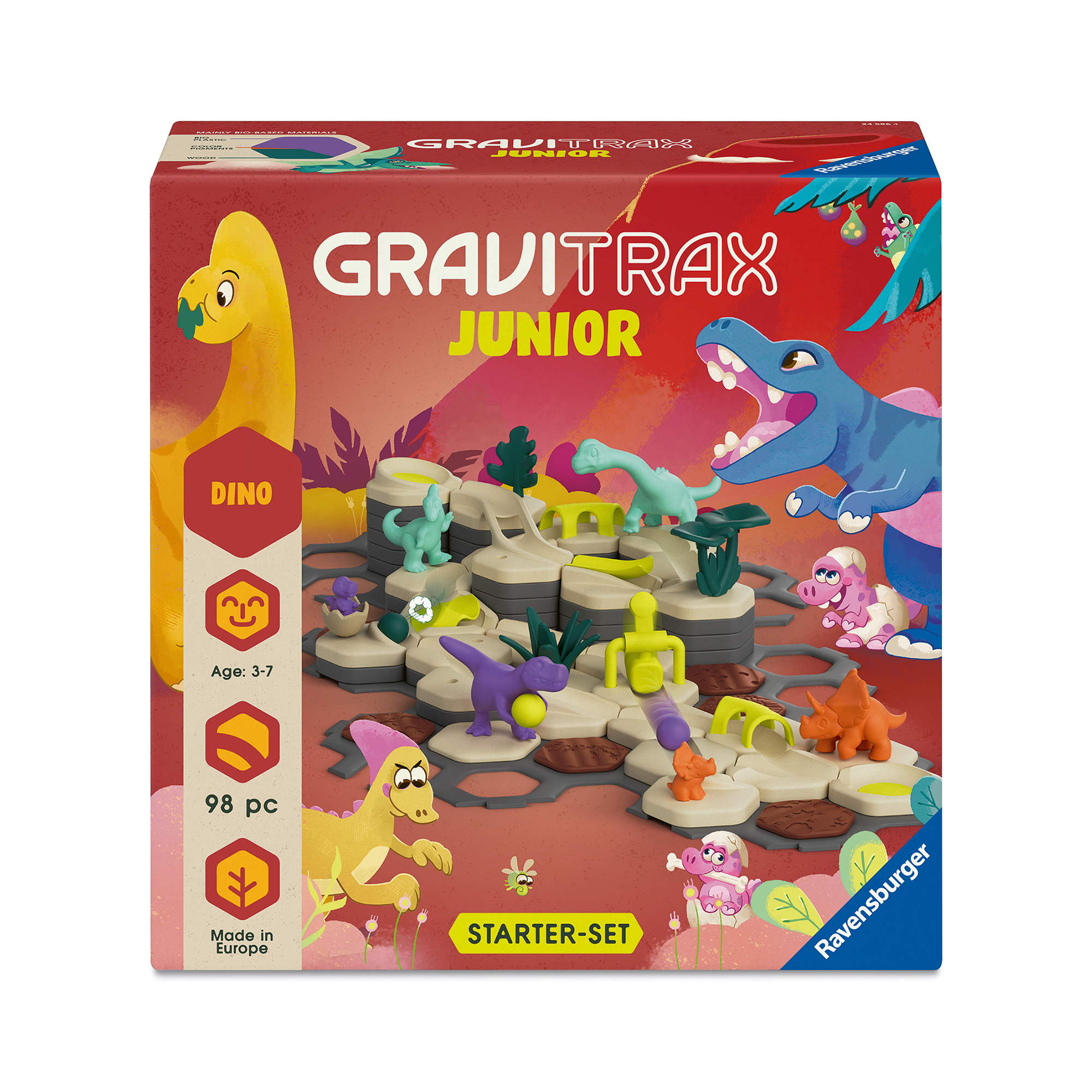 Kugelbahn, Ravensburger, Rot – Besonderheit: kreatives Kugelbahnsystem mit Dinosaurier Themenwelt
