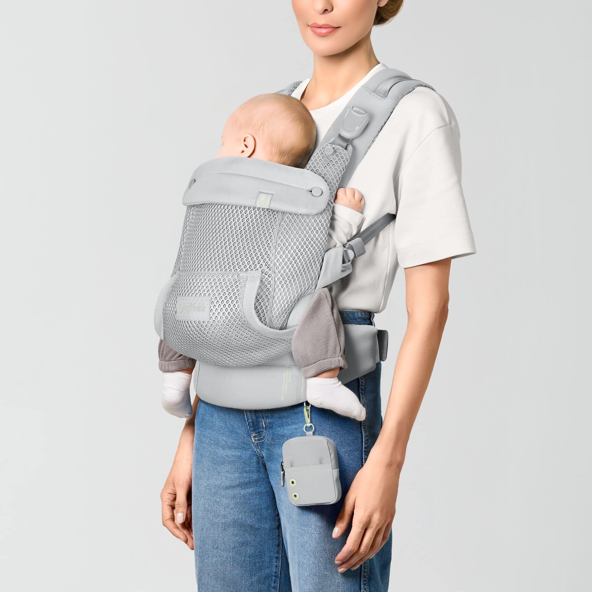 Babytragen Mesh, cybex, Grau – Besonderheit: magnetische Schnallen