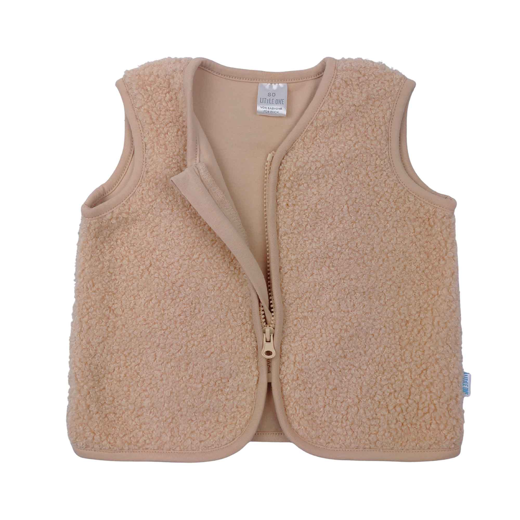 Westen, LITTLE ONE, Beige – Besonderheit: Reißverschluss mit Kinnschutz 