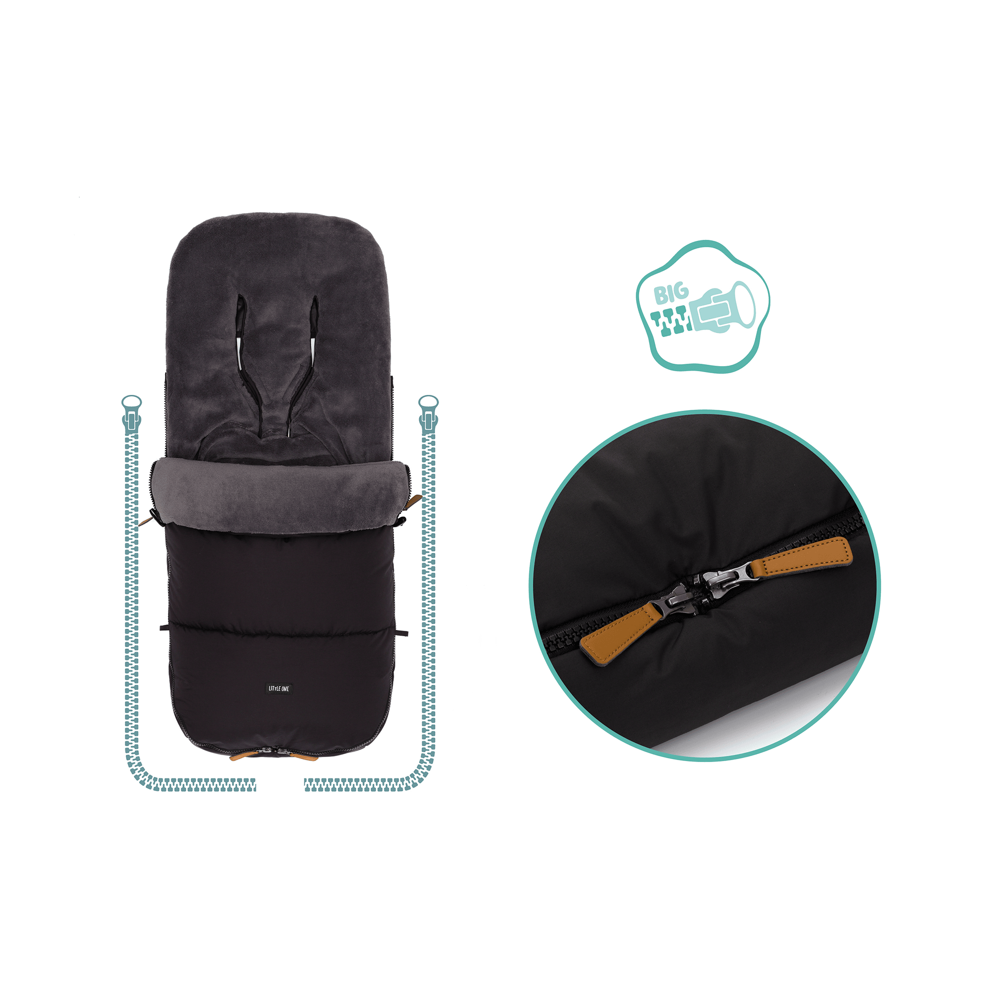 Fußsäcke & Decken, LITTLE ONE, Schwarz – Produktansicht