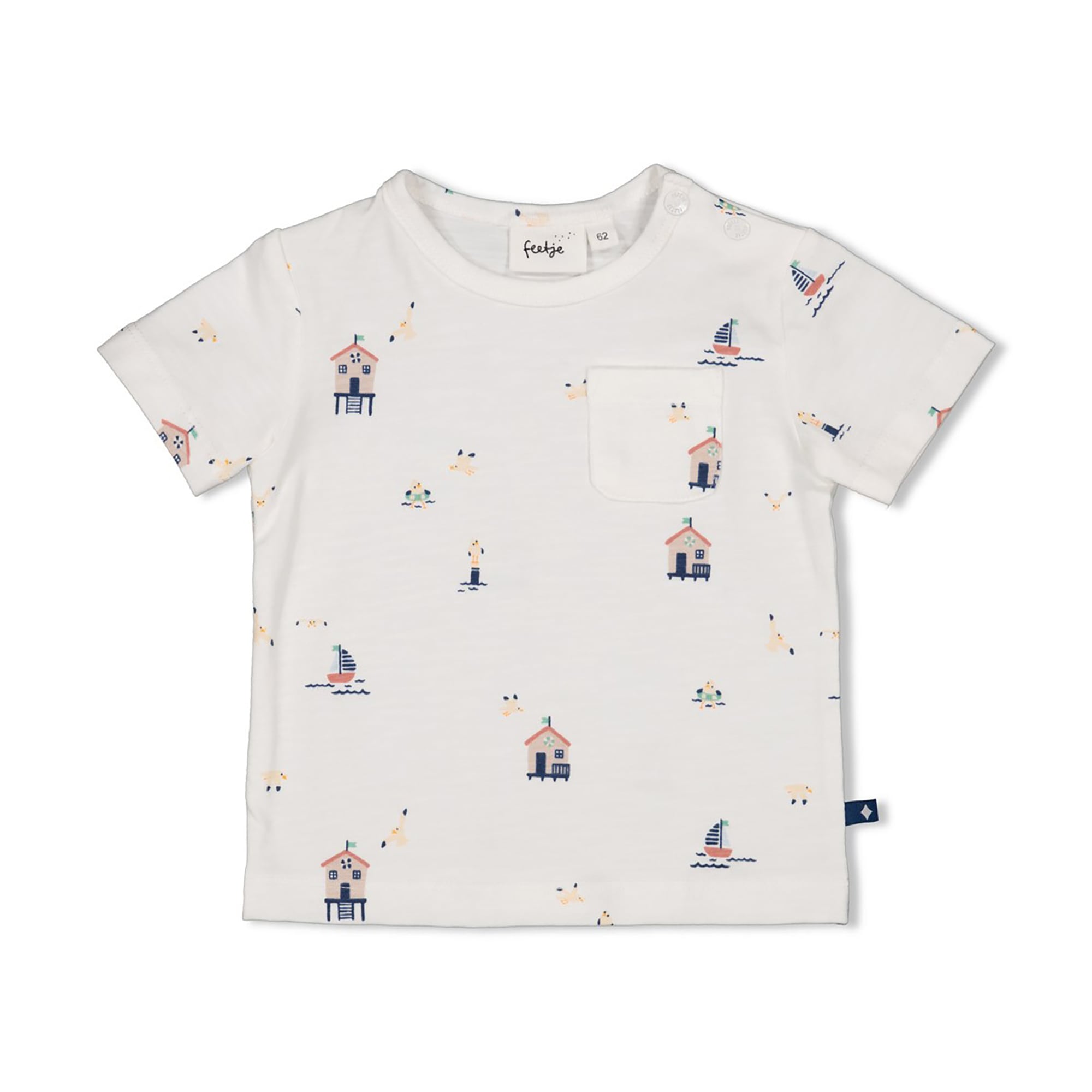 Kurzarmshirts, FEETJE, Weiß – Besonderheit: aus 94% Baumwolle