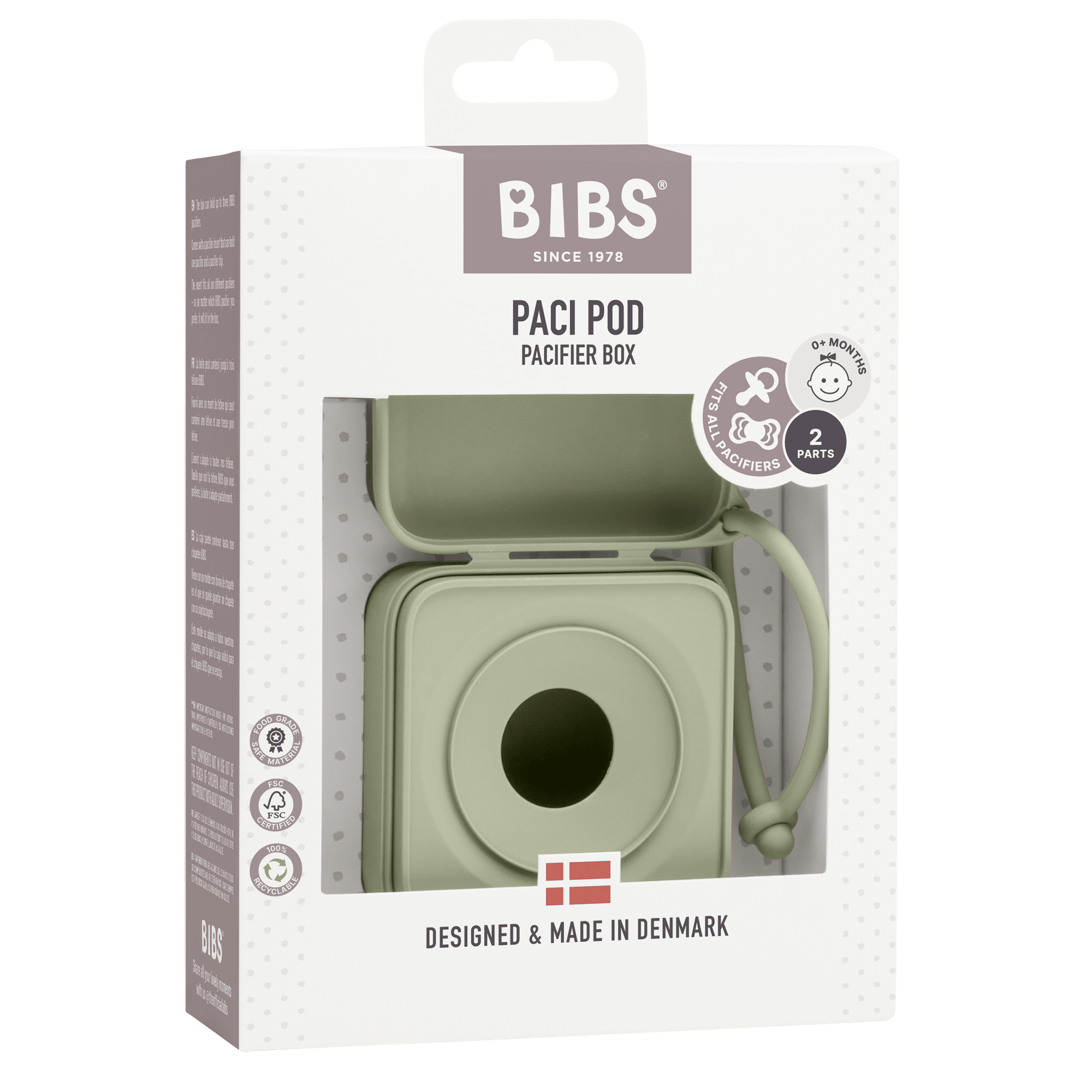 Schnullerboxen, BIBS, Grün – Produktansicht