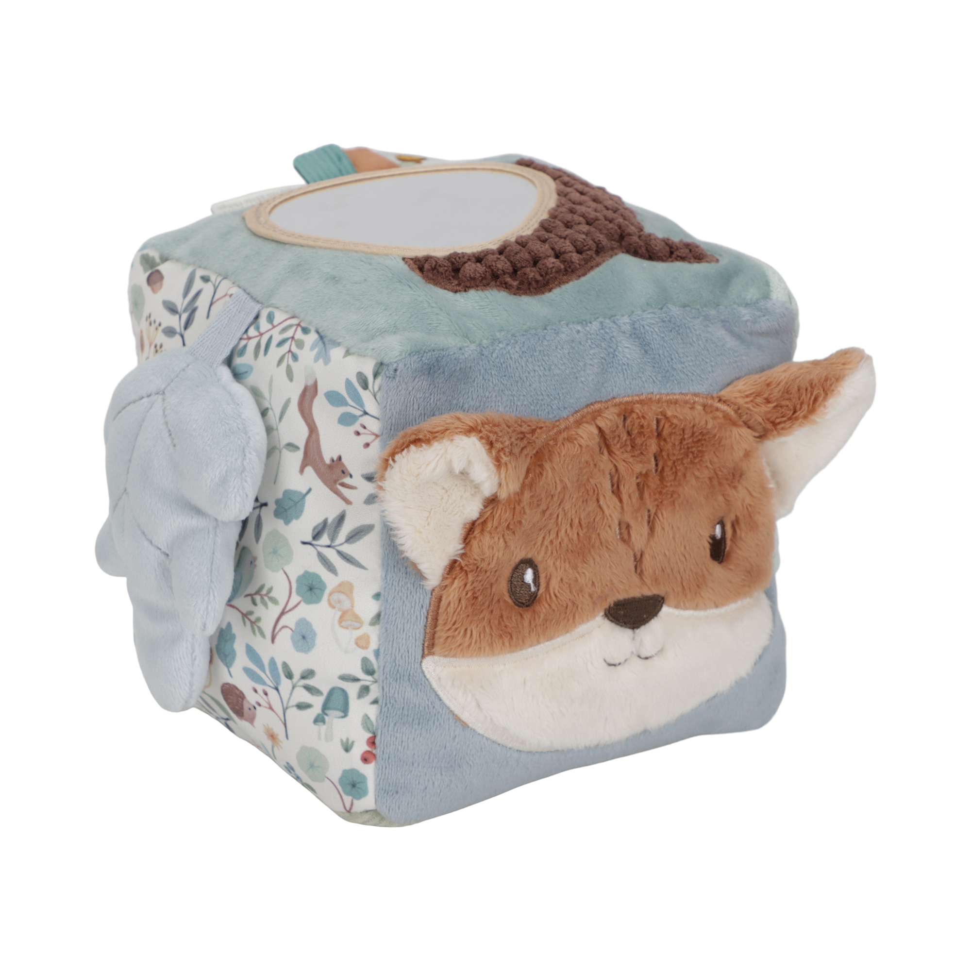 Spielwürfel, LITTLE DUTCH, Blau – Besonderheit: kuschelweicher Spielwürfel zur Entwicklung der Sinne