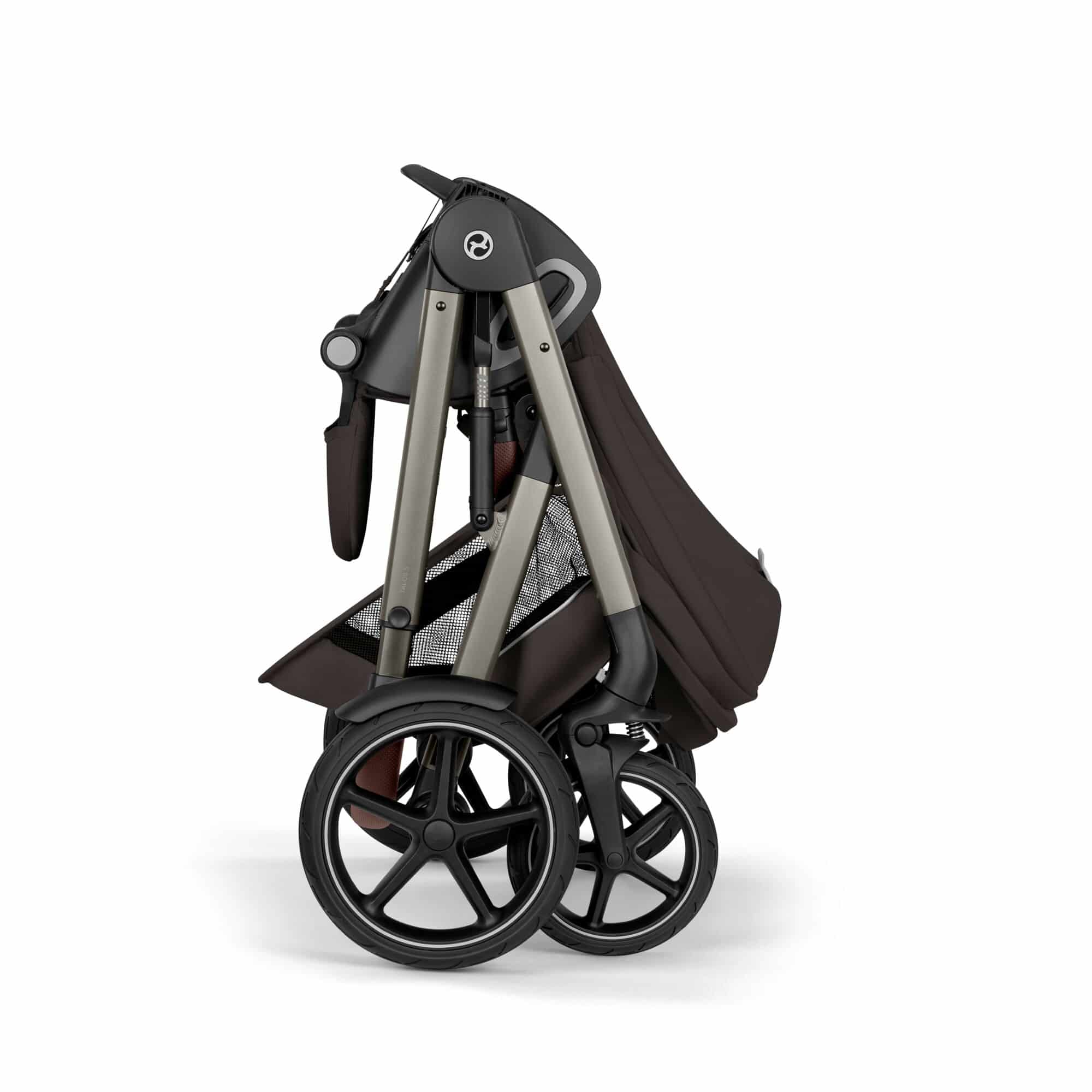 Kombi-Kinderwagen, cybex, Braun – Besonderheit: kompakte Faltung (auch mit Babywanne)