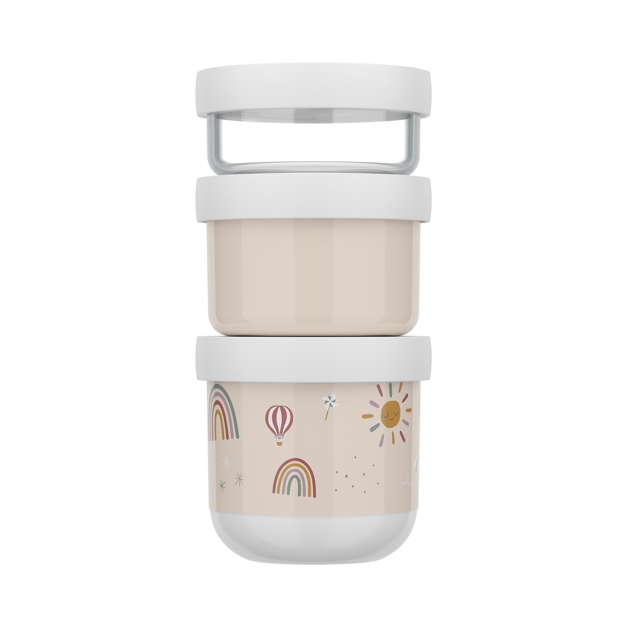 Brotdosen & Snackboxen, MEPAL, Beige – Besonderheit: Set aus 3 stapelbaren Schalen