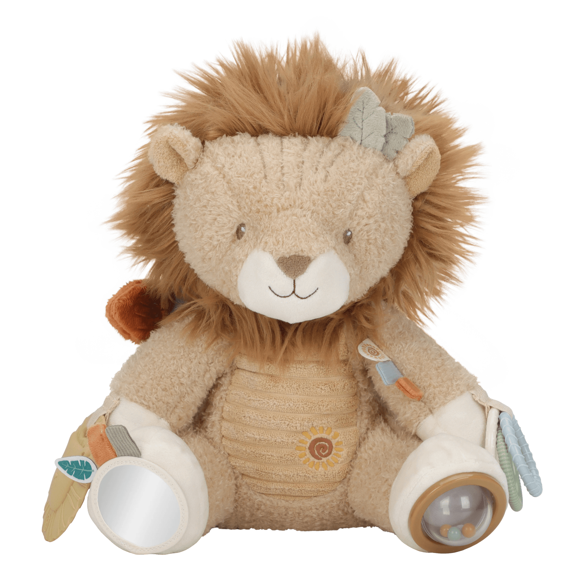 Kuscheltiere, LITTLE DUTCH, Beige – Besonderheit: mit Spiegel, Rasselringen, Vogel und Beißring
