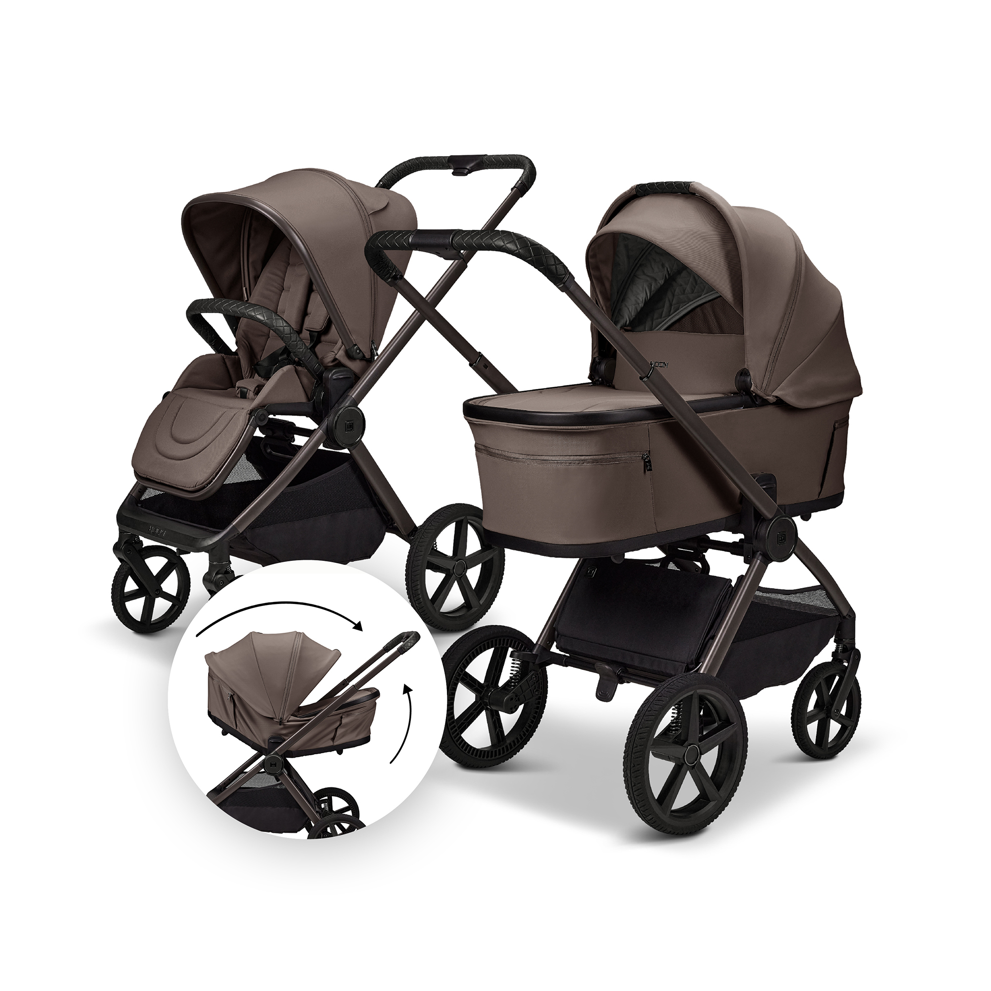 Kombi-Kinderwagen, MOON, Beige – Produktansicht