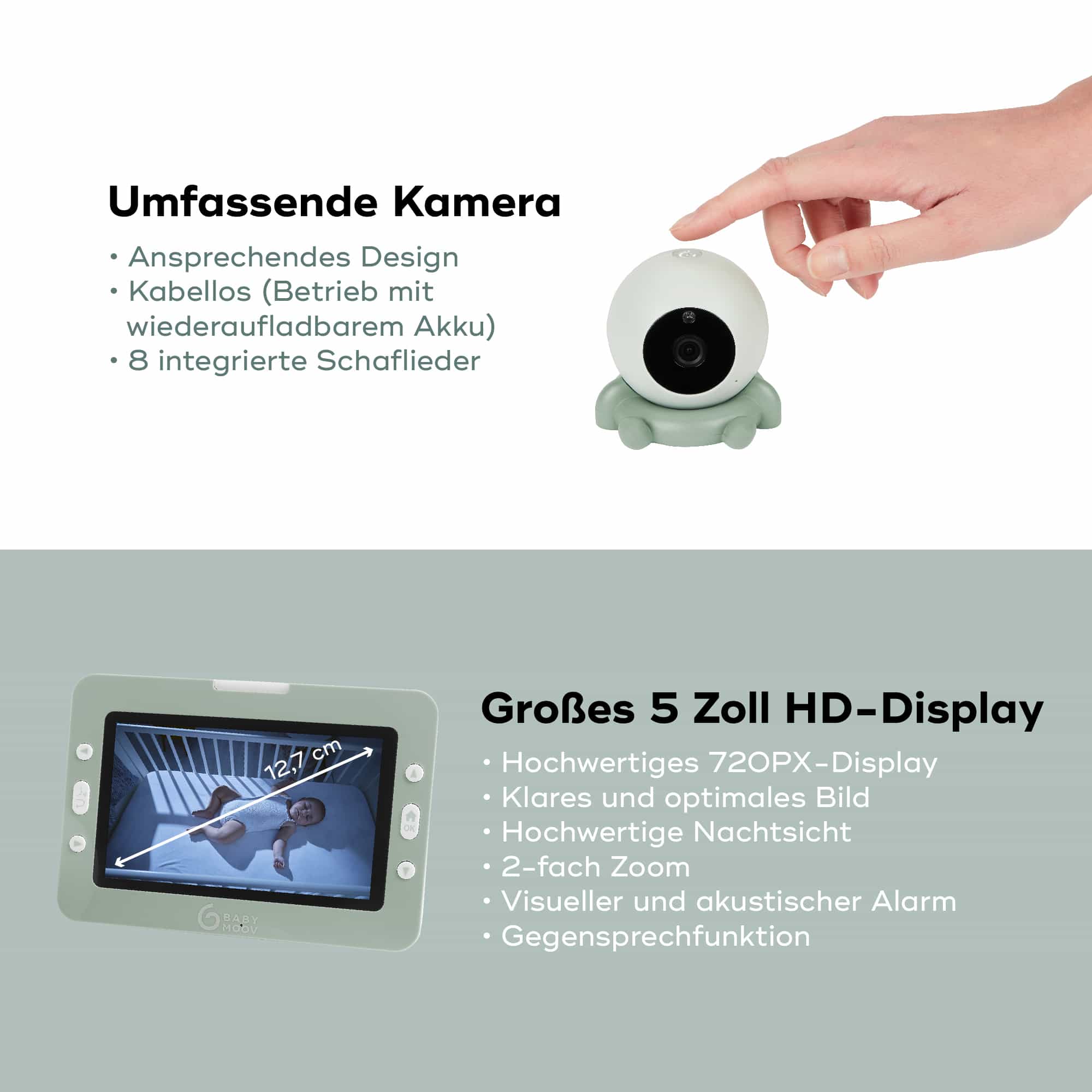 Video Babyphone, babymoov, Weiß – Produktansicht