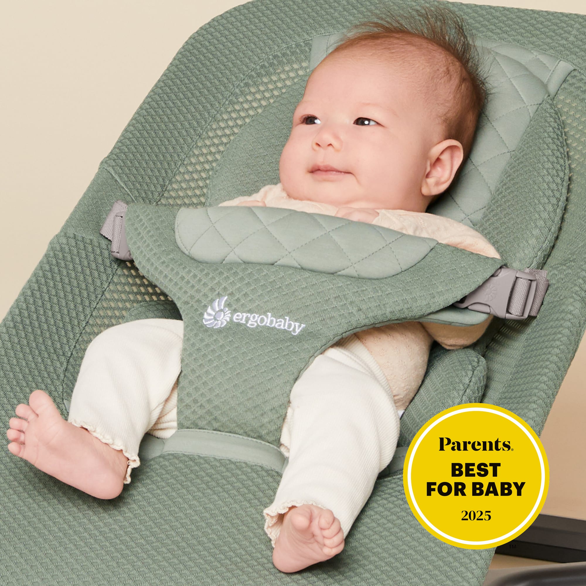 Wippen, ERGObaby, Grün – Besonderheit: Branchenführende ergonomische Unterstützung von Kopf bis Hüfte

