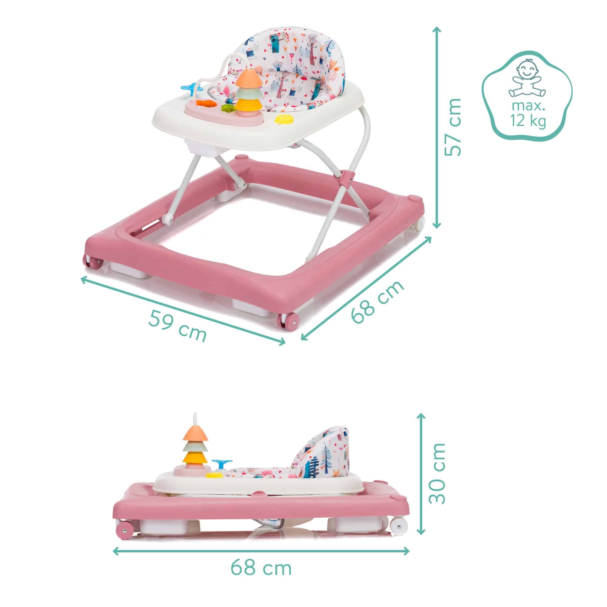 Lauflernwagen, fillikid, Pink – Produktansicht