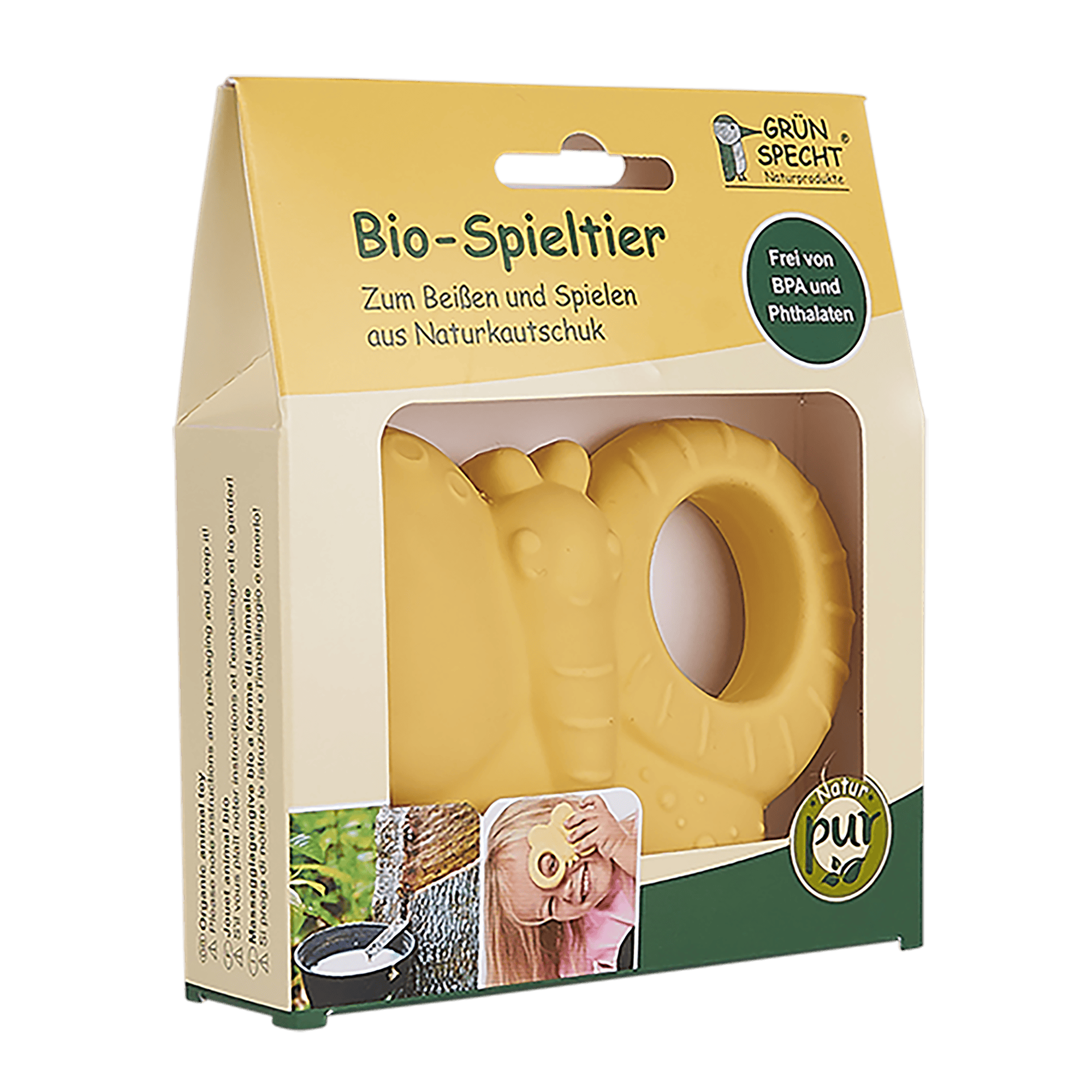 Beißringe, GRÜNSPECHT, Gelb – Produktansicht