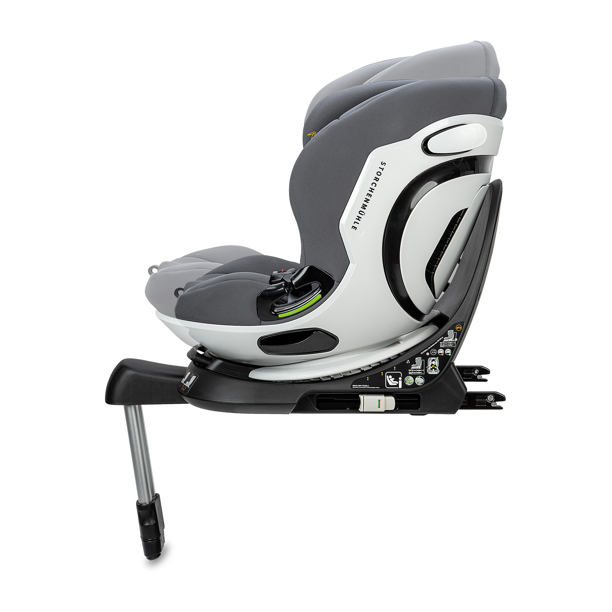 Kindersitze 9-36 kg, Gruppe 1/2/3, Storchenmühle, Grau – Produktansicht