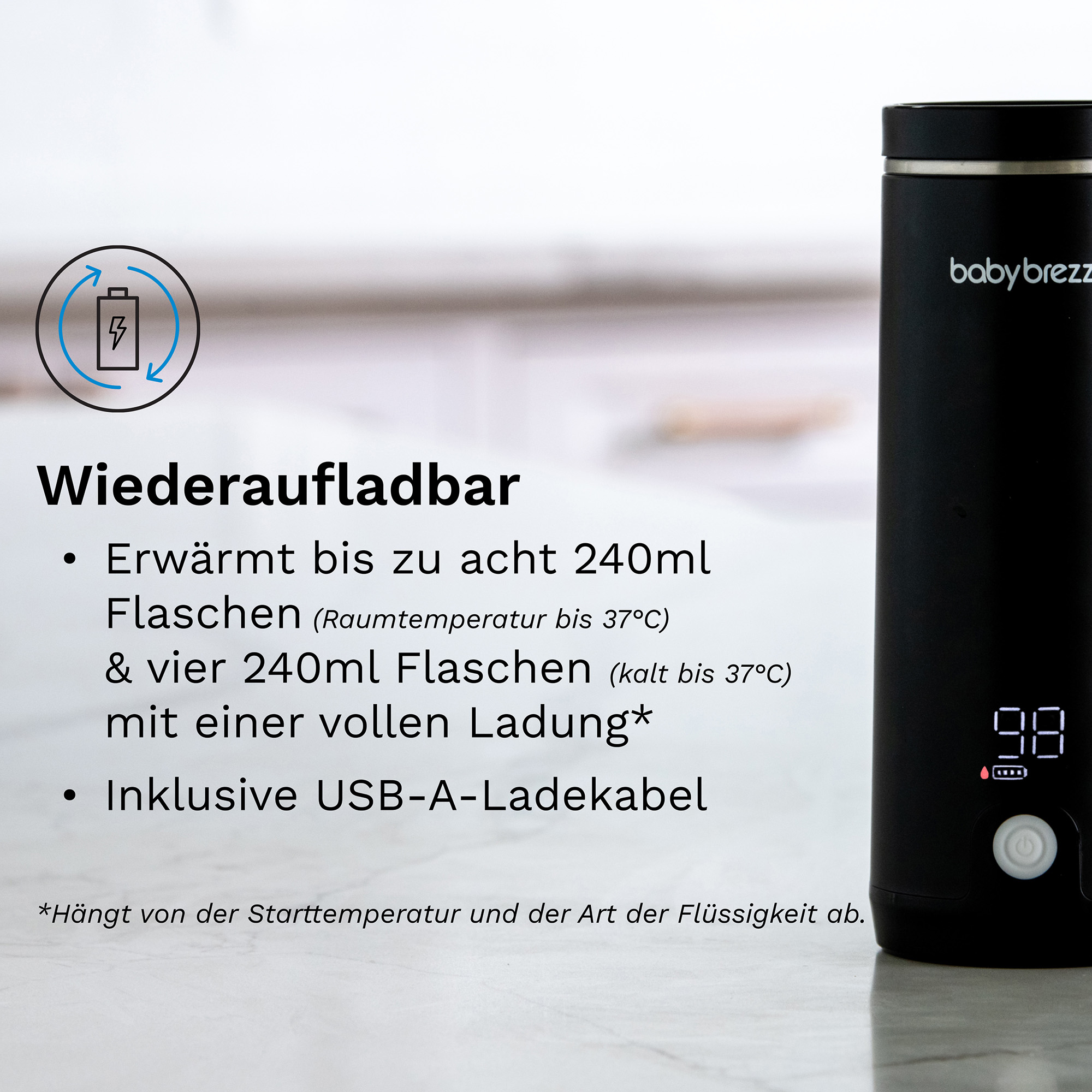 Babykostwärmer, babybrezza, Schwarz – Produktansicht