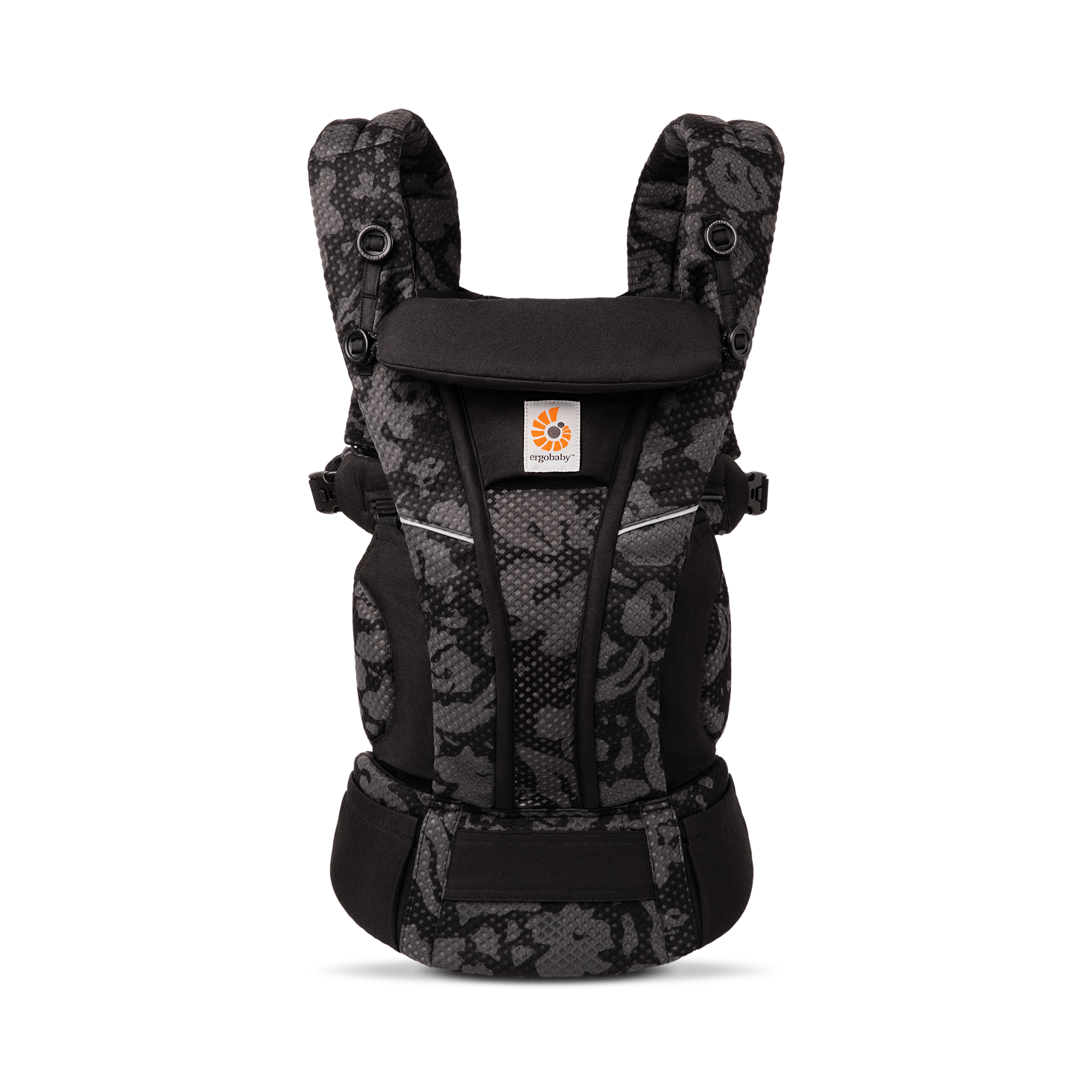Fullbuckle Tragen, ERGObaby, Schwarz – Besonderheit: drei mögliche Trageweisen: auf dem Bauch, der Hüfte oder dem Rücken