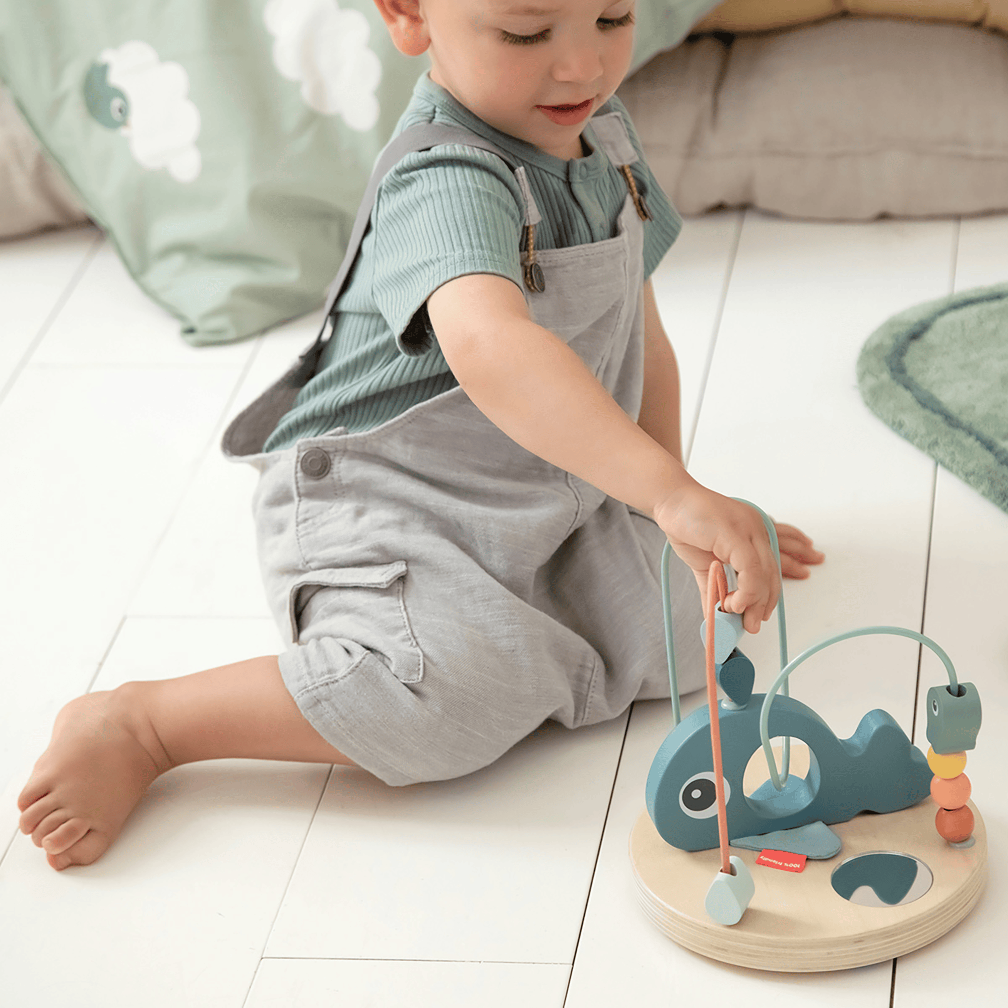 Motorikwürfel, done by deer, Blau – Produktansicht