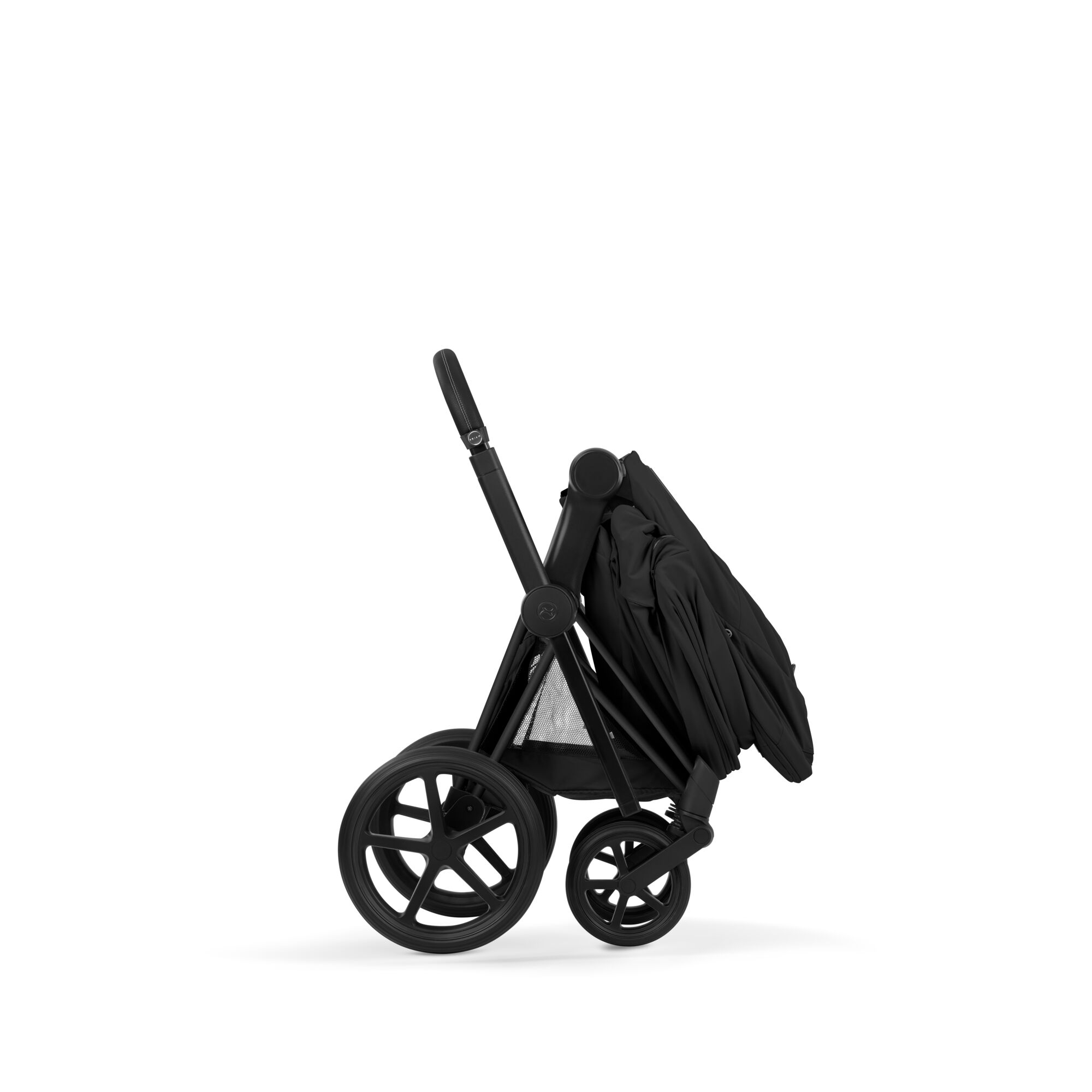 Kombi-Kinderwagen, cybex PLATINUM, Schwarz – Besonderheit: mit Babywanne auf dem Rahmen faltbar
