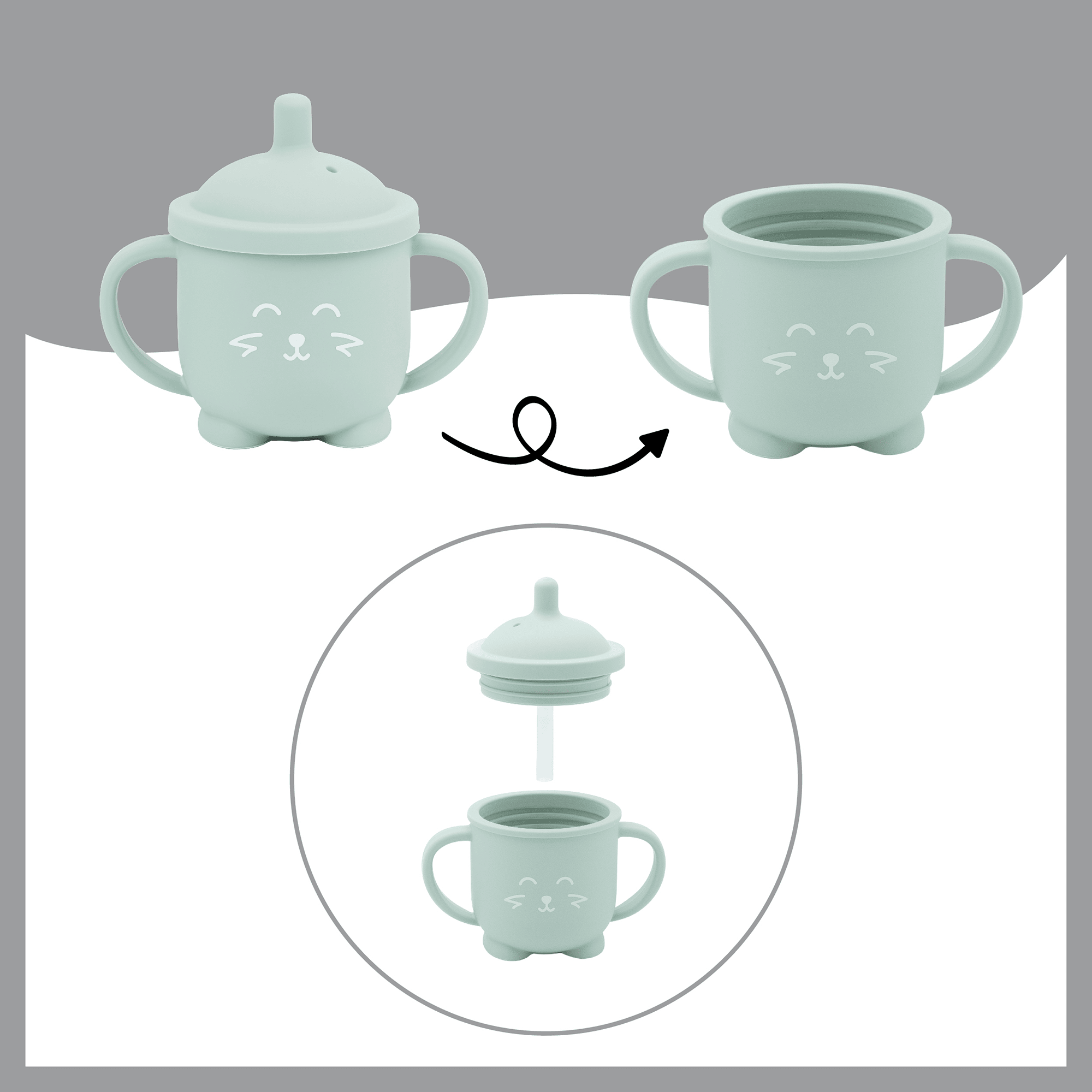 Trinklernbecher ab 4 Monate, babymoov, Grün – Produktansicht