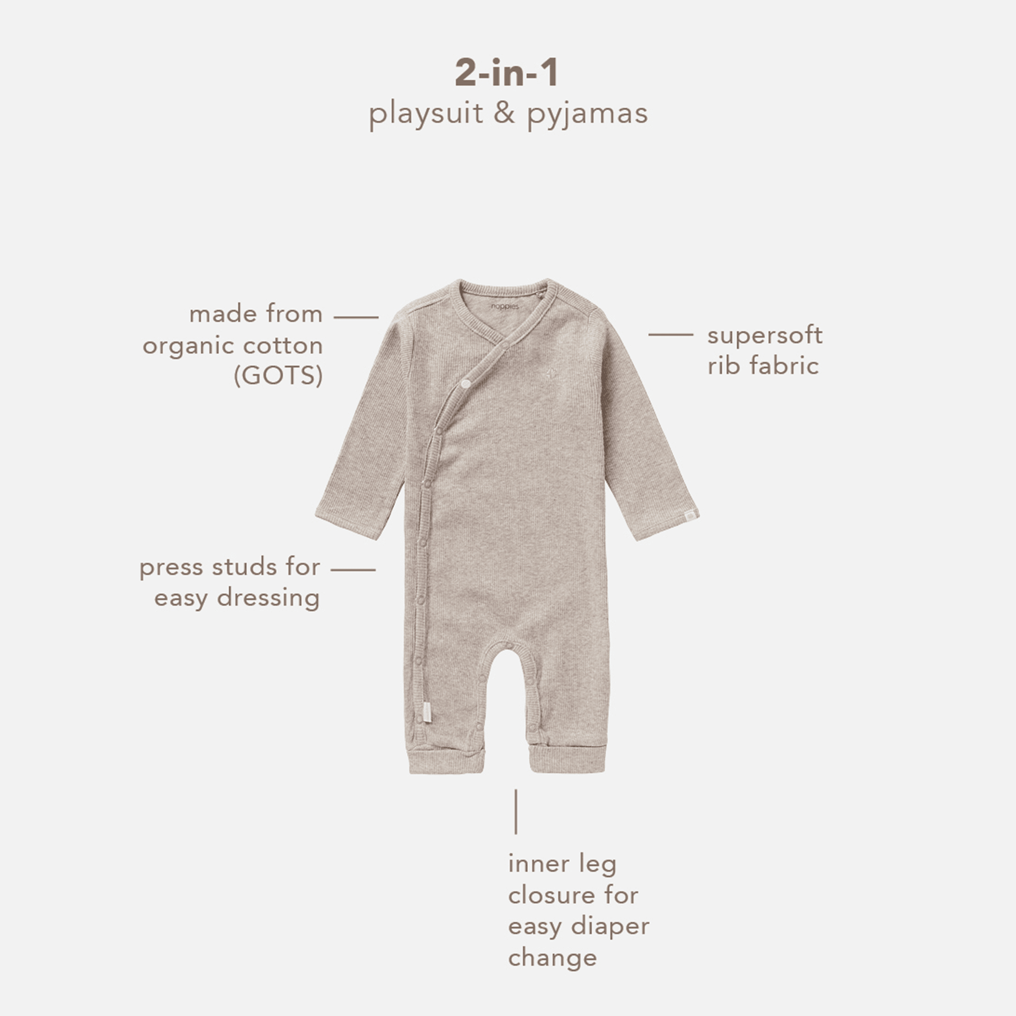 Overalls, noppies – Produktansicht