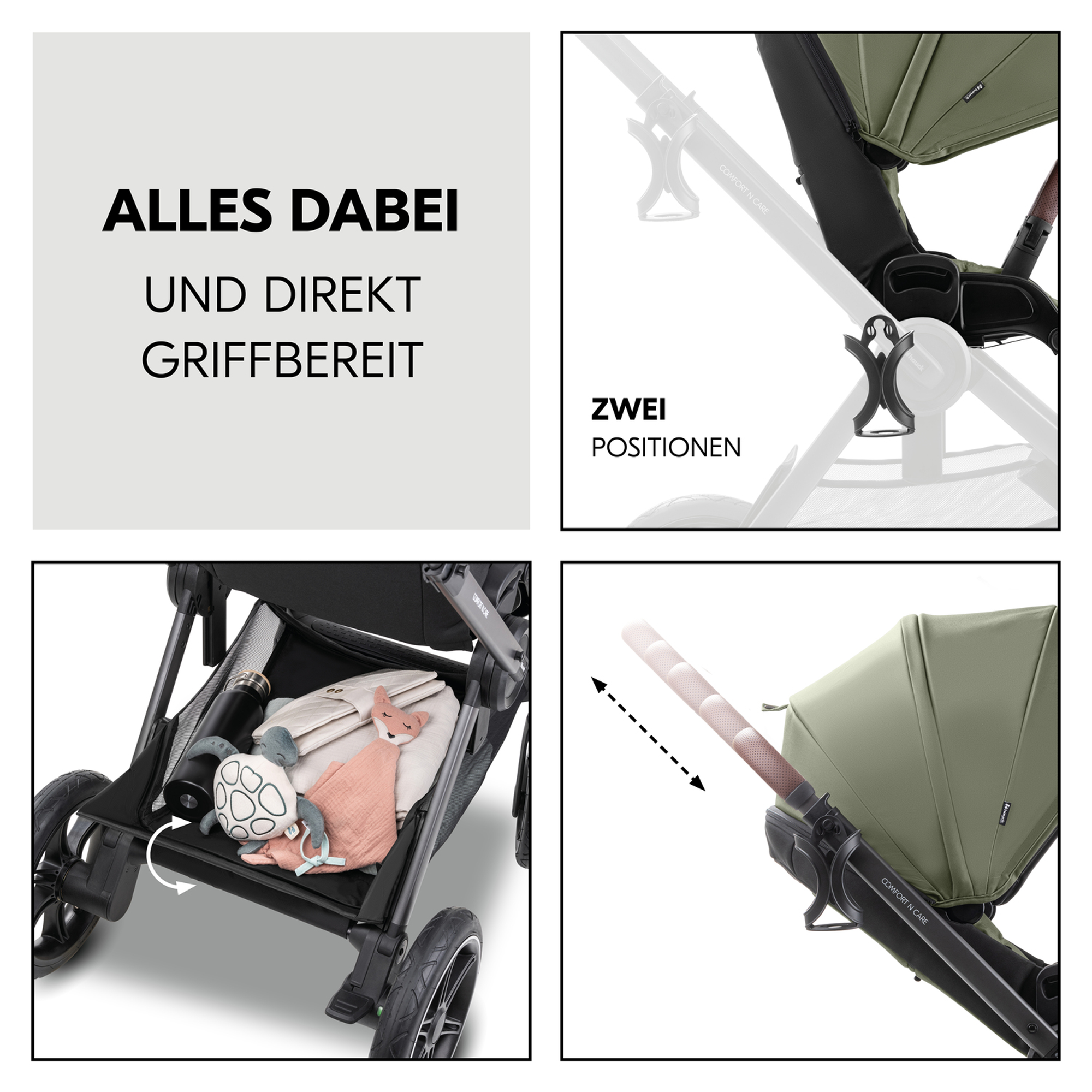 Kombi-Kinderwagen, hauck, Grün – Produktansicht