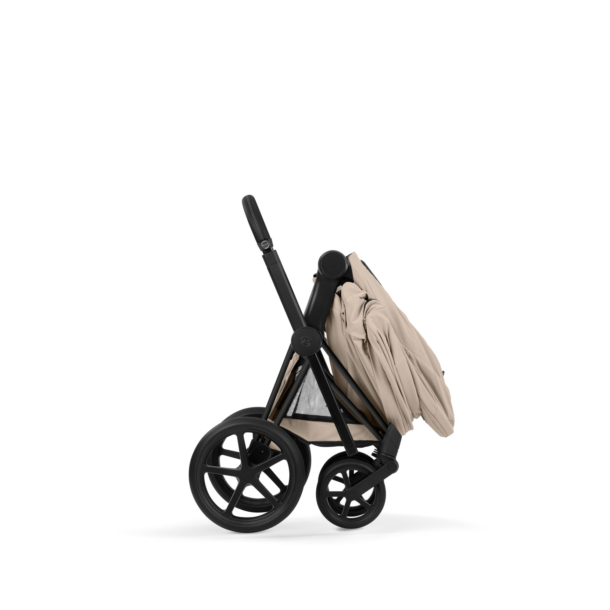 Kombi-Kinderwagen, cybex PLATINUM, Beige – Besonderheit: mit Babywanne auf dem Rahmen faltbar