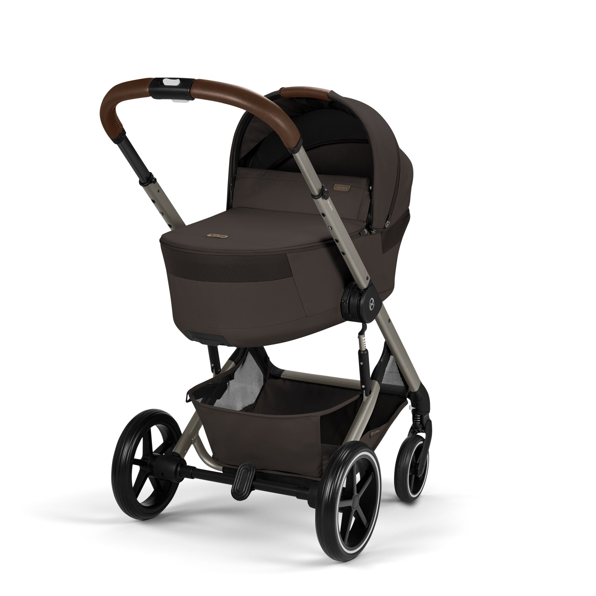 Kombi-Kinderwagen, cybex, Braun – Besonderheit: faltbare Babywanne